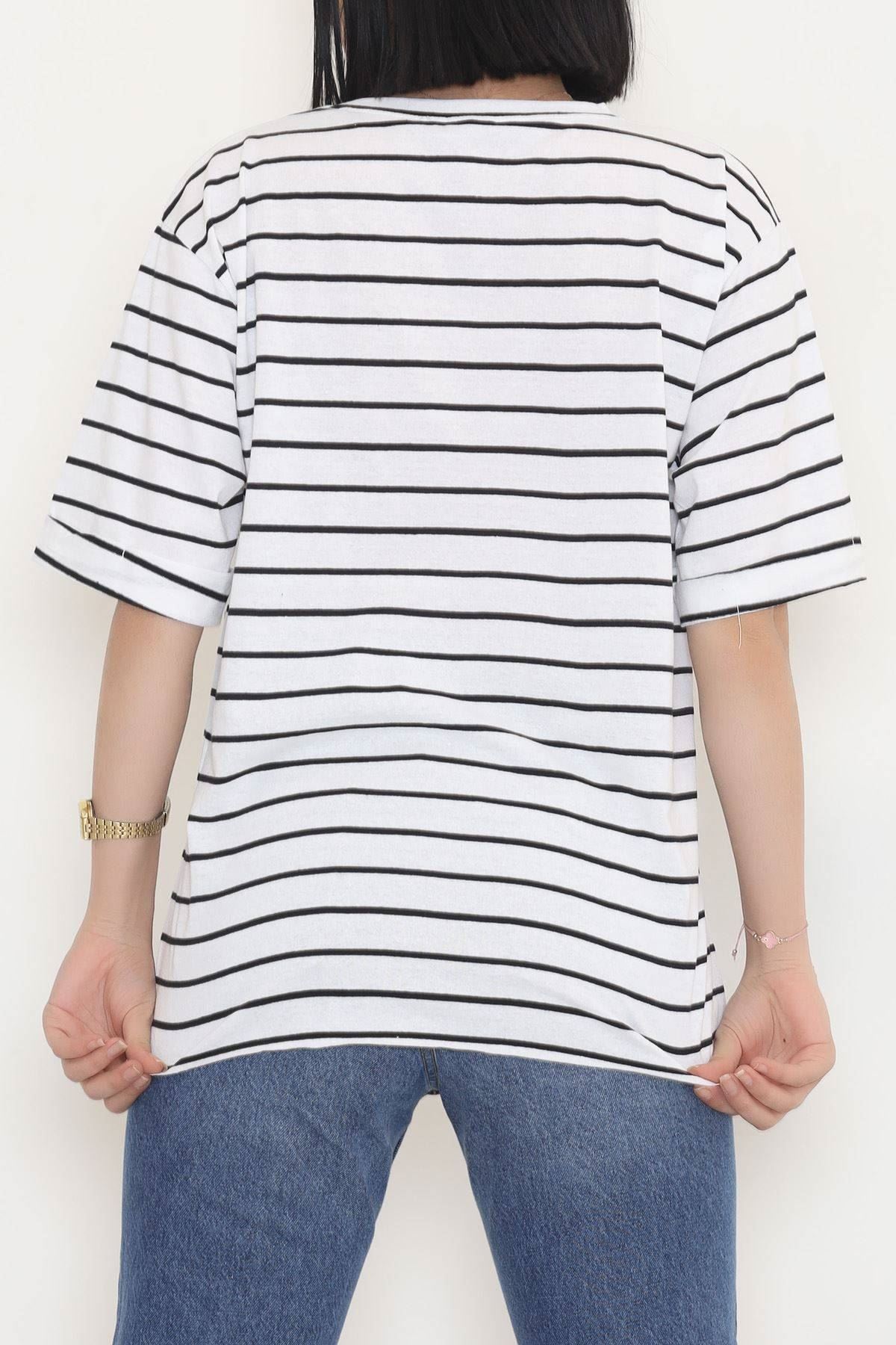 Striped T-shirt White and Black - 9173.1567.