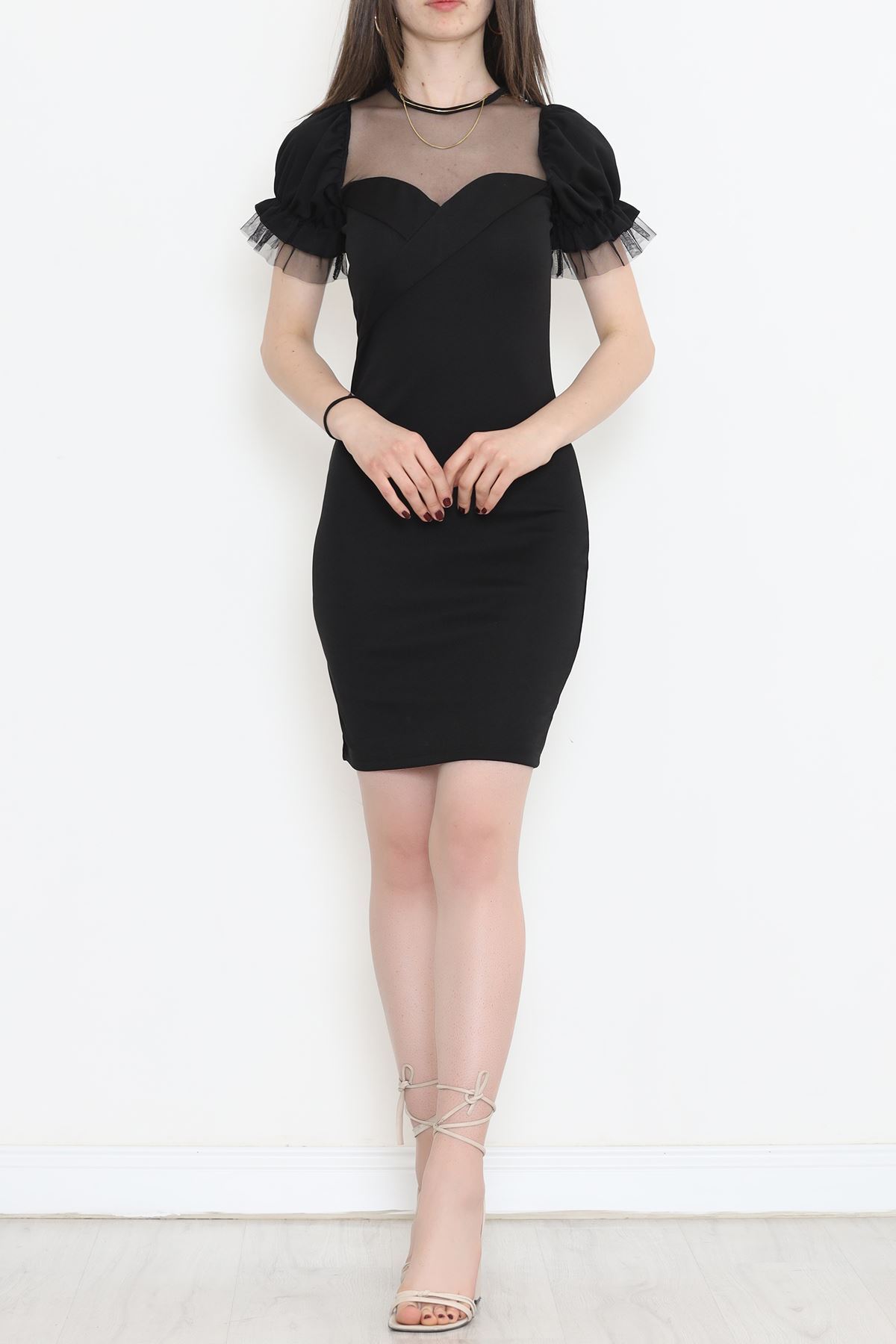 Tulle Detailed Dress Black - 11030.631.