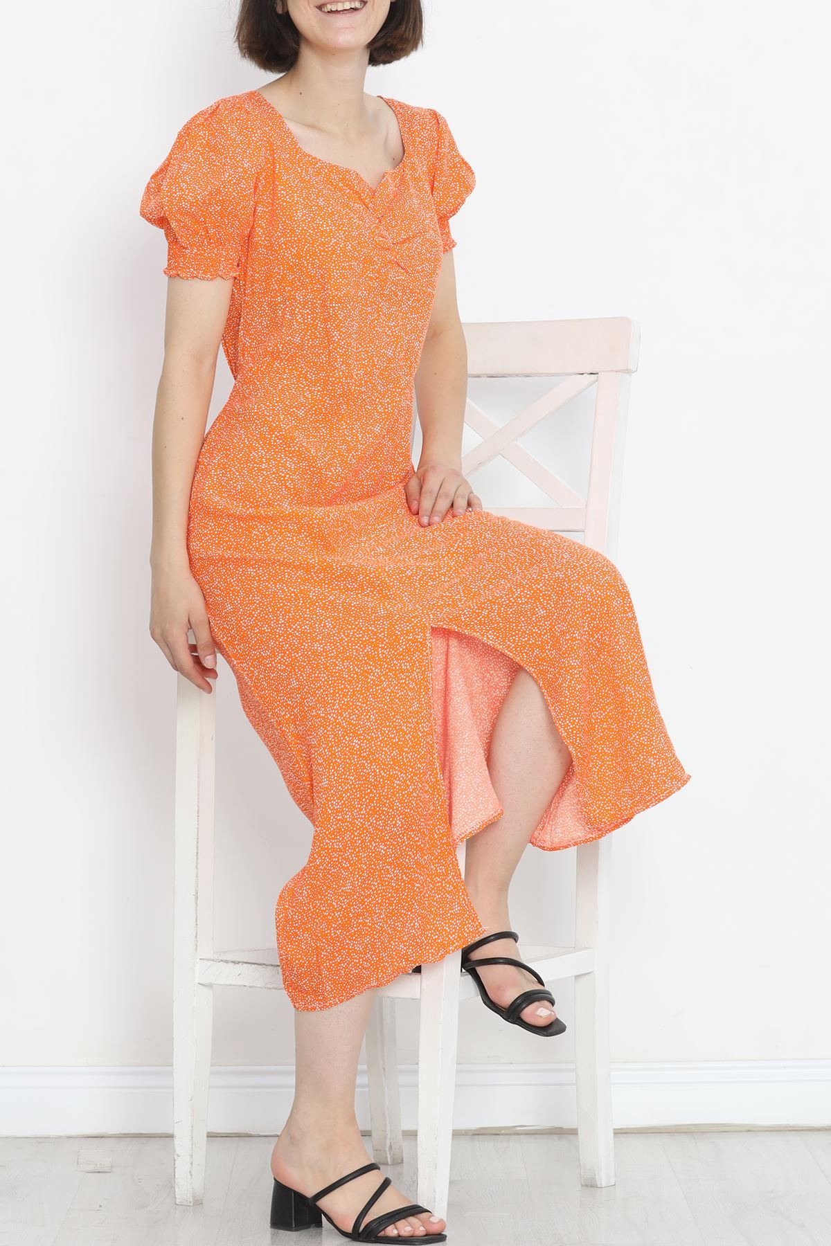 Kiss Neck Dress Orange - 696.1247.