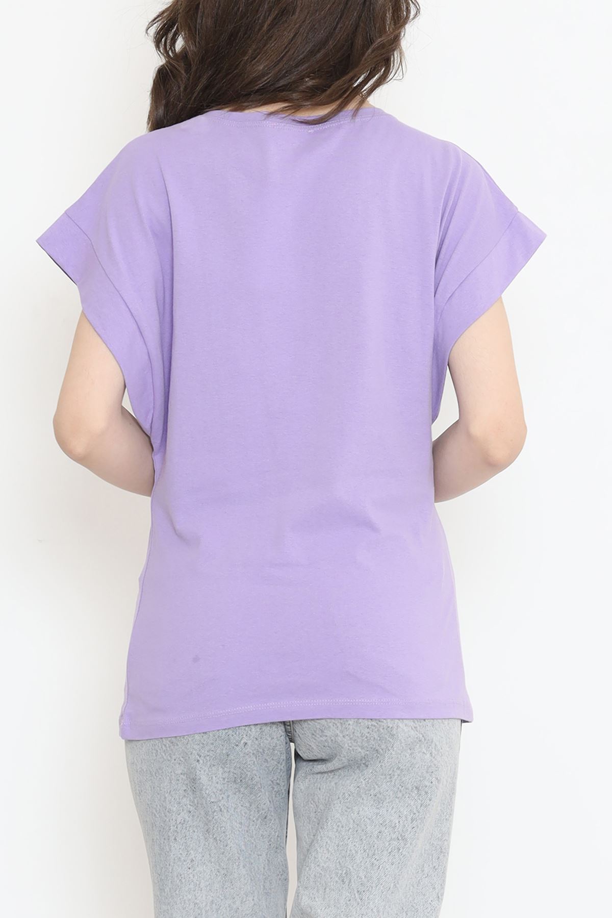 Single Jersey Double Sleeve T-Shirt Purple - 15875.1567.