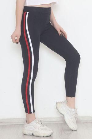 Double Stripe Ribbed Leggings Navy Red - 9948.1567.