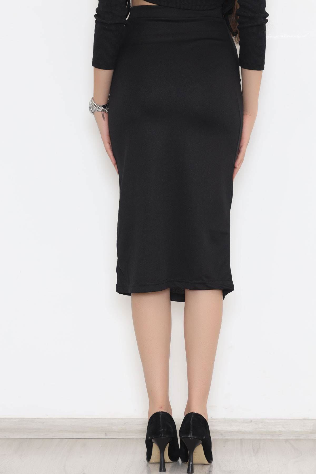 Scuba Shirred Skirt Black - 12051.1355.