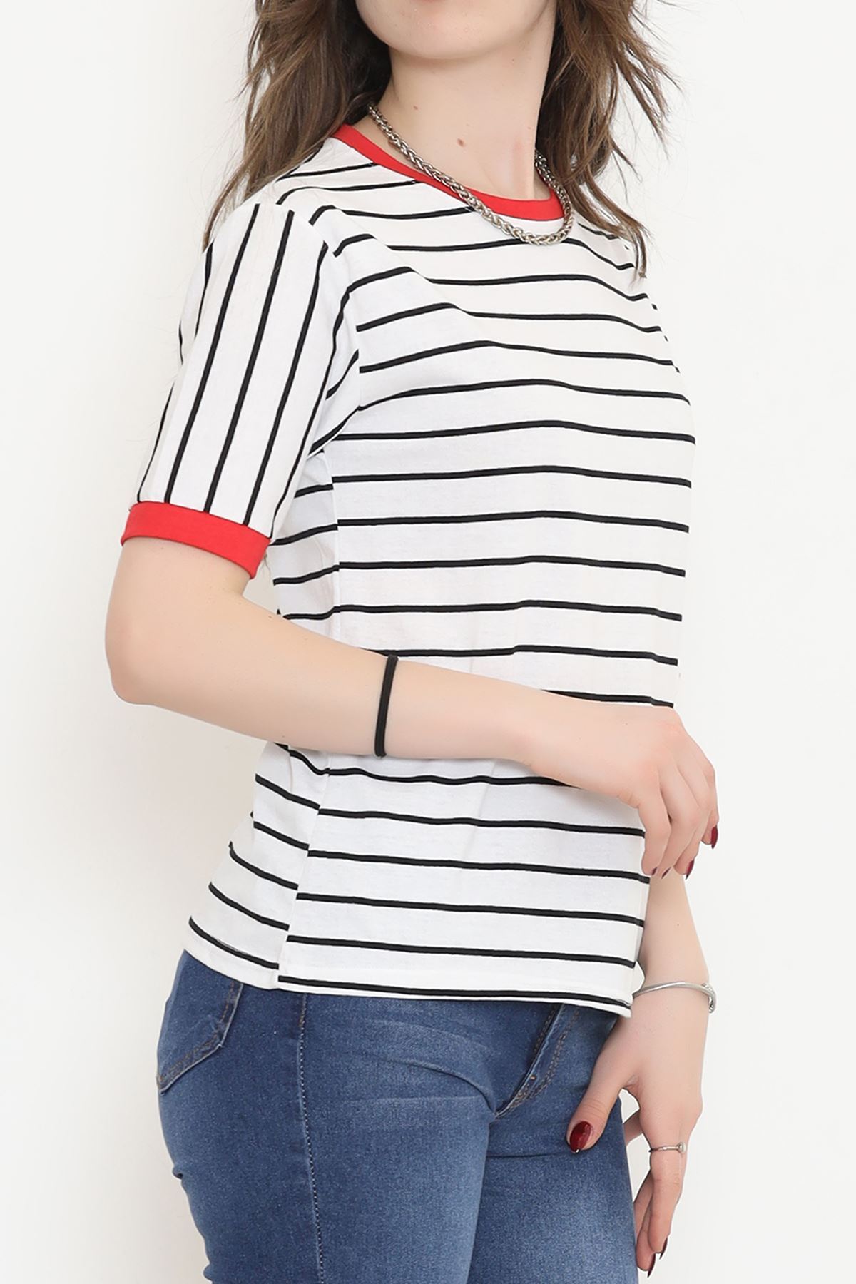 Striped Suprem T-shirt WhiteRed - 15919.1567.