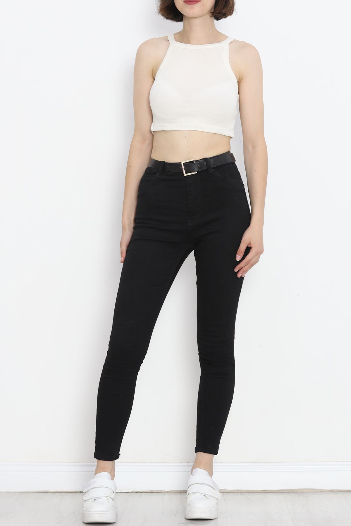 Thick Strap Crop Tank Top Cream - 18585.1723.