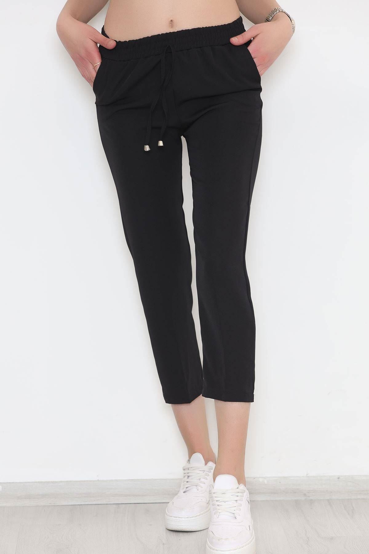 Elastic Waist Double Pants Black - 20918.683.