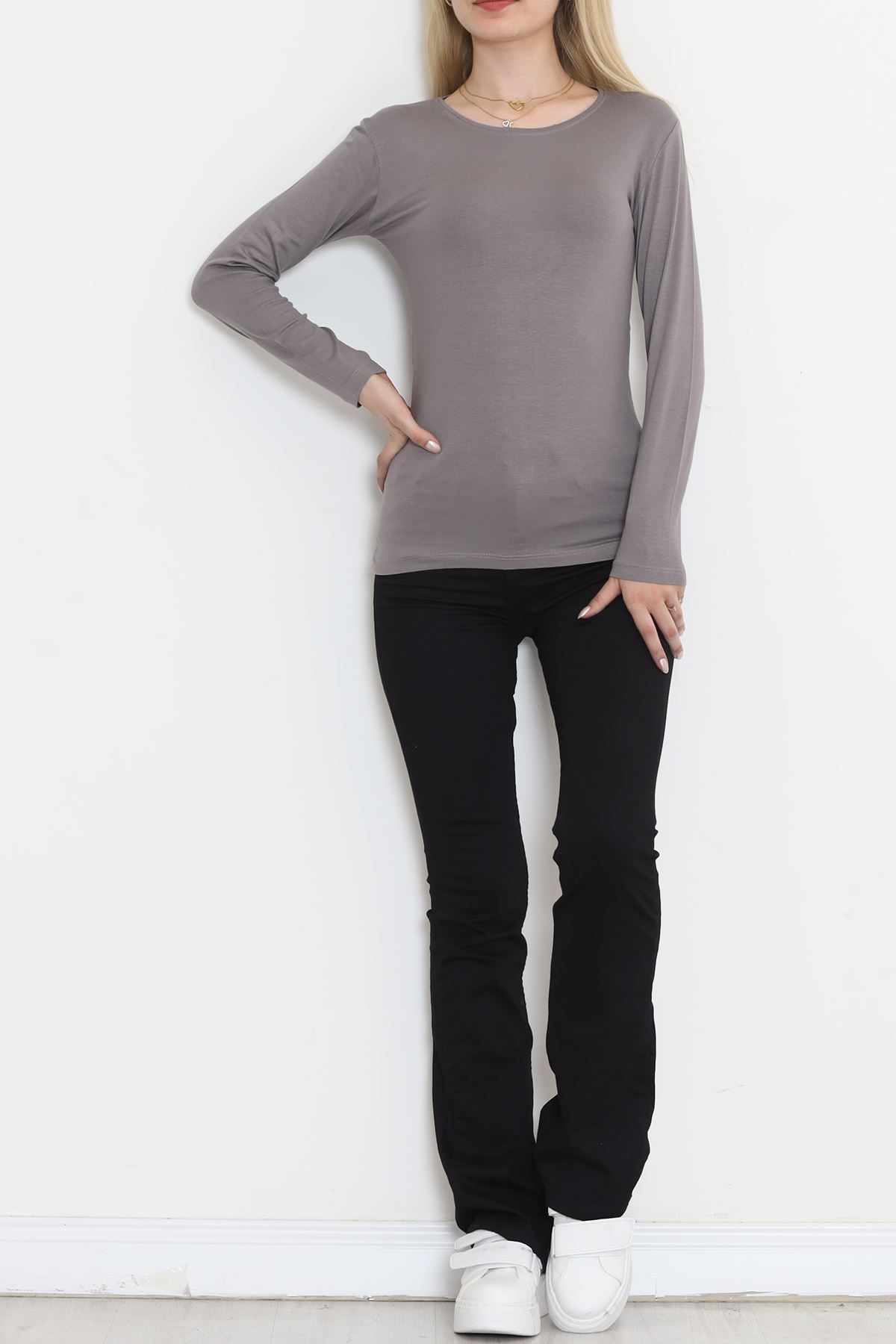 Long Sleeve Viscose Body Gray - 18551.1778.