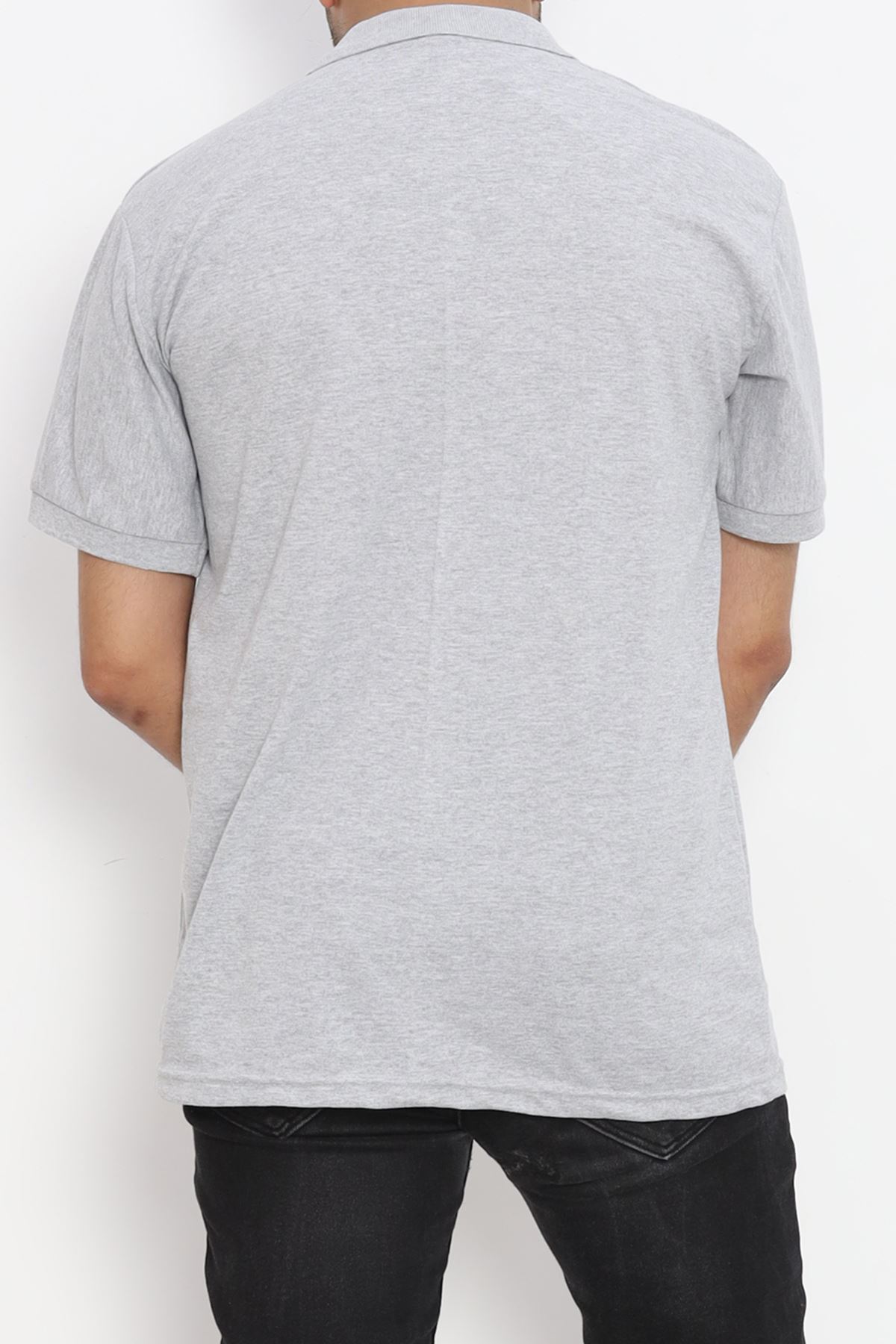 Plus Size Polo Collar T-Shirt Gray - 20019.1778.