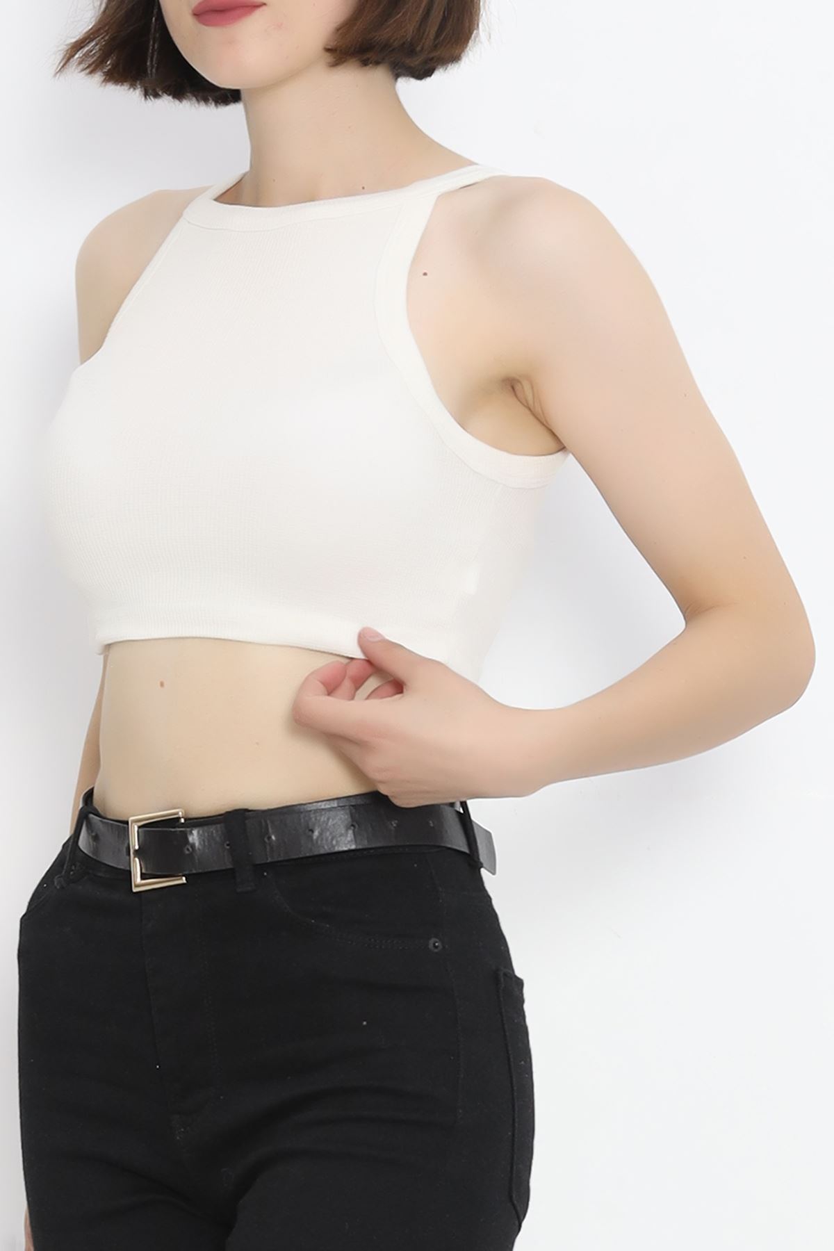 Thick Strap Crop Tank Top Cream - 18585.1723.