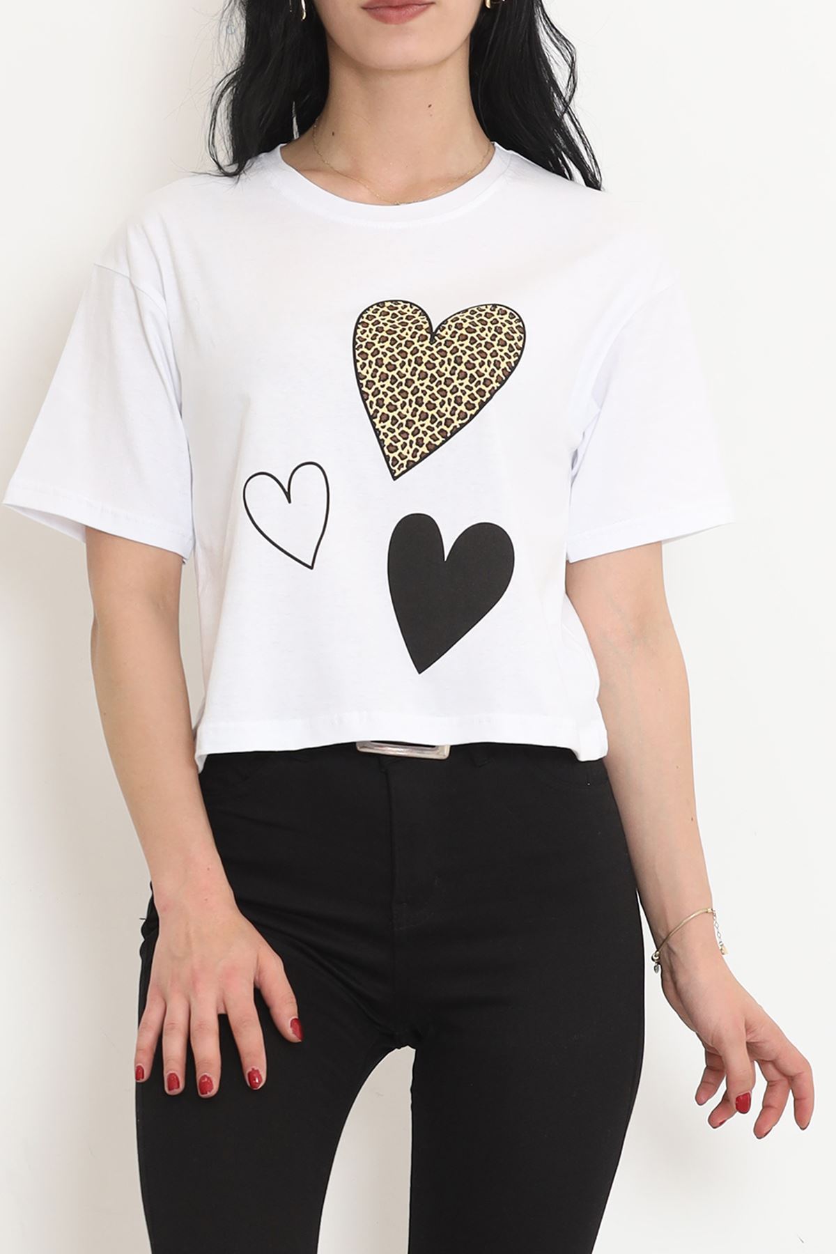 Printed Crop T-shirt White - 16477.1567.