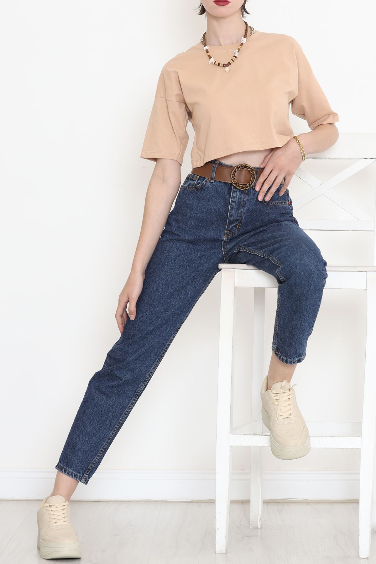 Single Jersey Crop T-shirt Mink - 1111.1567.