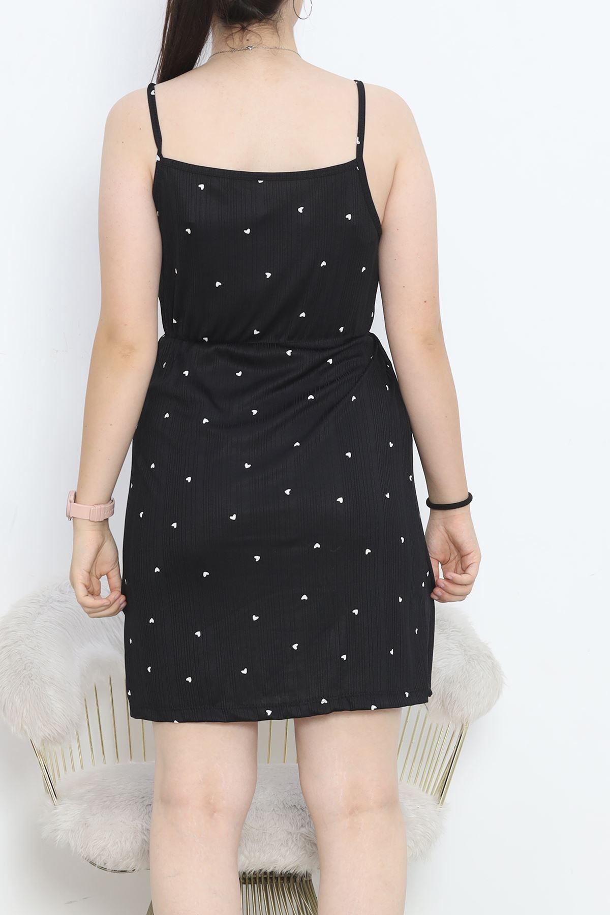 Printed Pegasus String Dress Black and White - 913.1287.