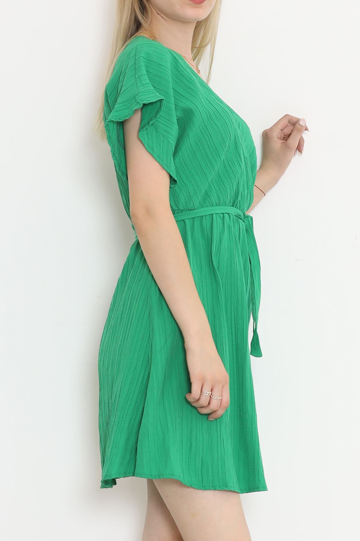 Double-breasted Collar Dress Green1 - 17368.701.