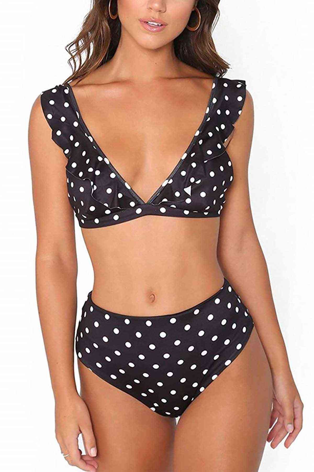 Polka Dot Bikini Set Black - 10060.1834.