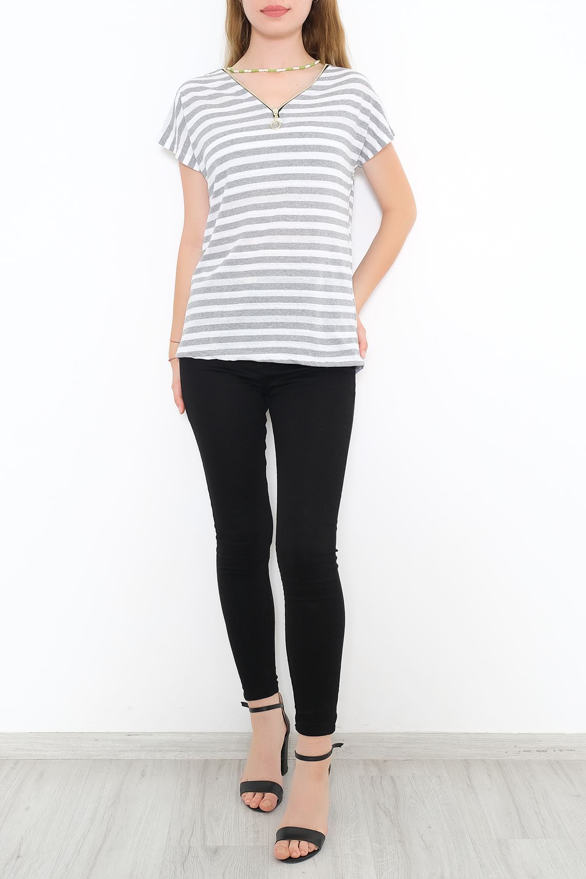 Striped T-shirt with zipper Gribeyaz - 9657.1567.