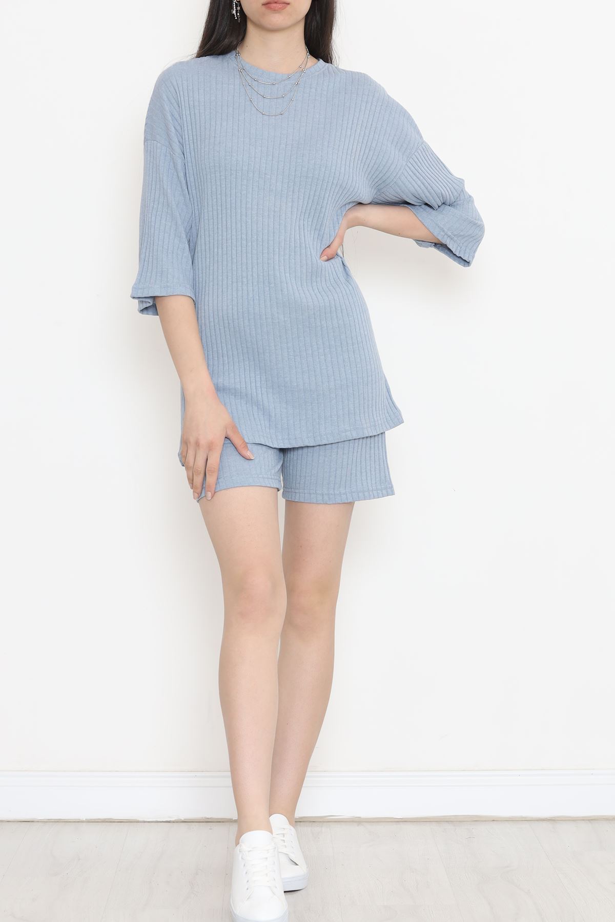 Crew Neck Shorts Set Blue - 11552.1567.