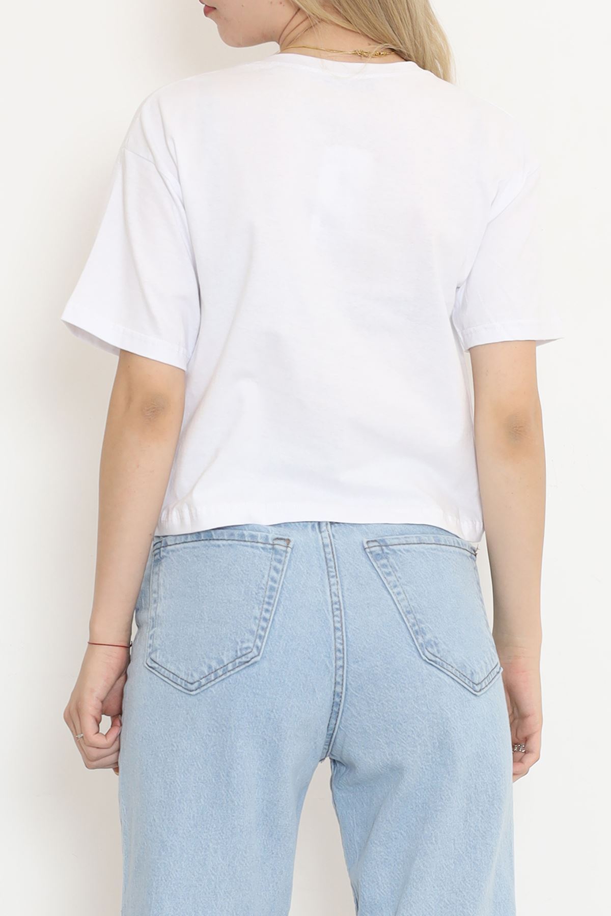 Printed Crop T-shirt White - 16474.1567.