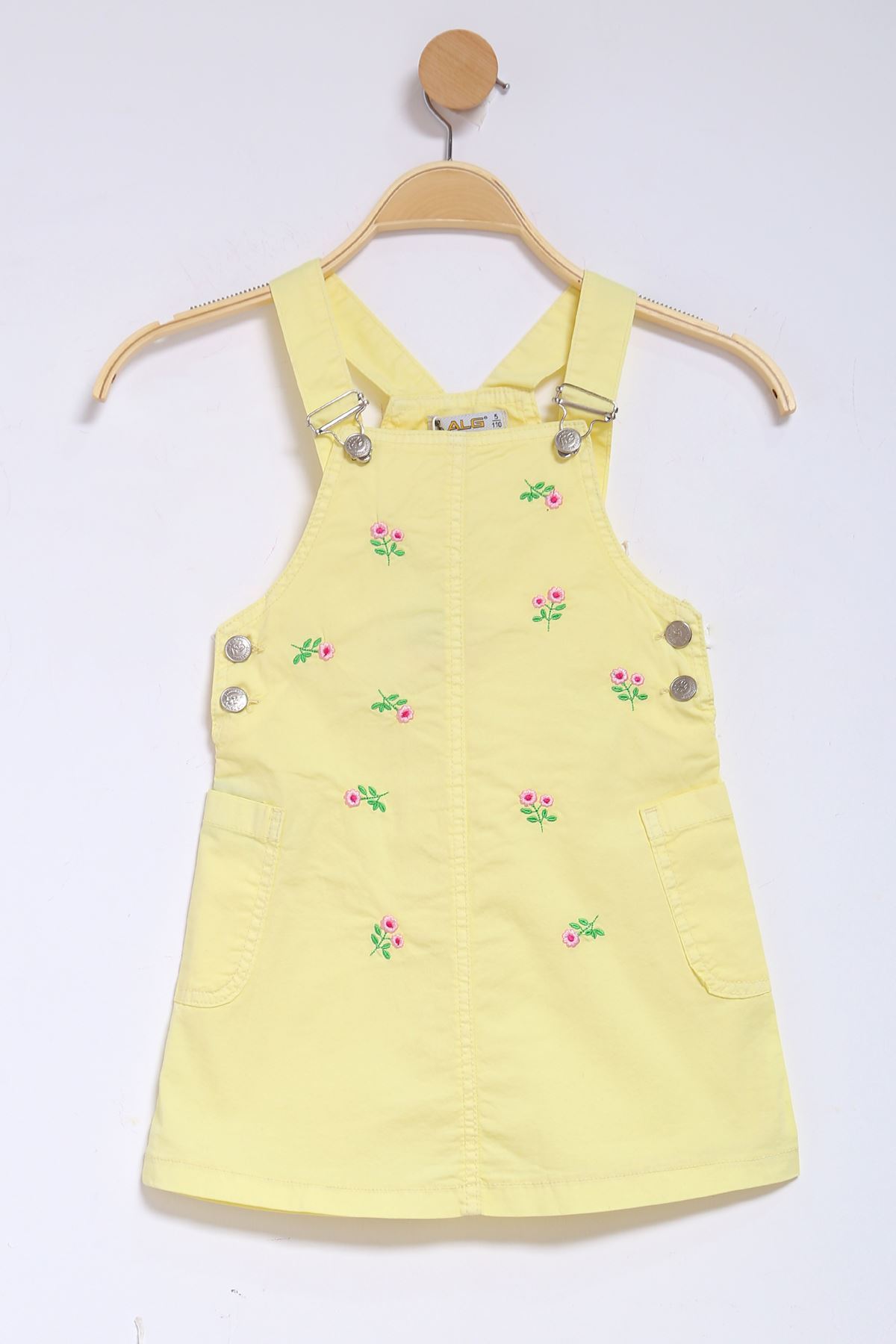 3-7 Years Embroidered Kids Salopet Yellow - 624869.1576.