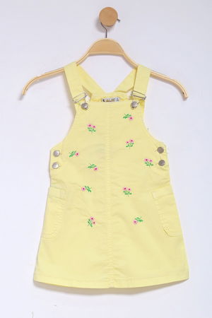 3-7 Years Embroidered Kids Salopet Yellow - 624869.1576.