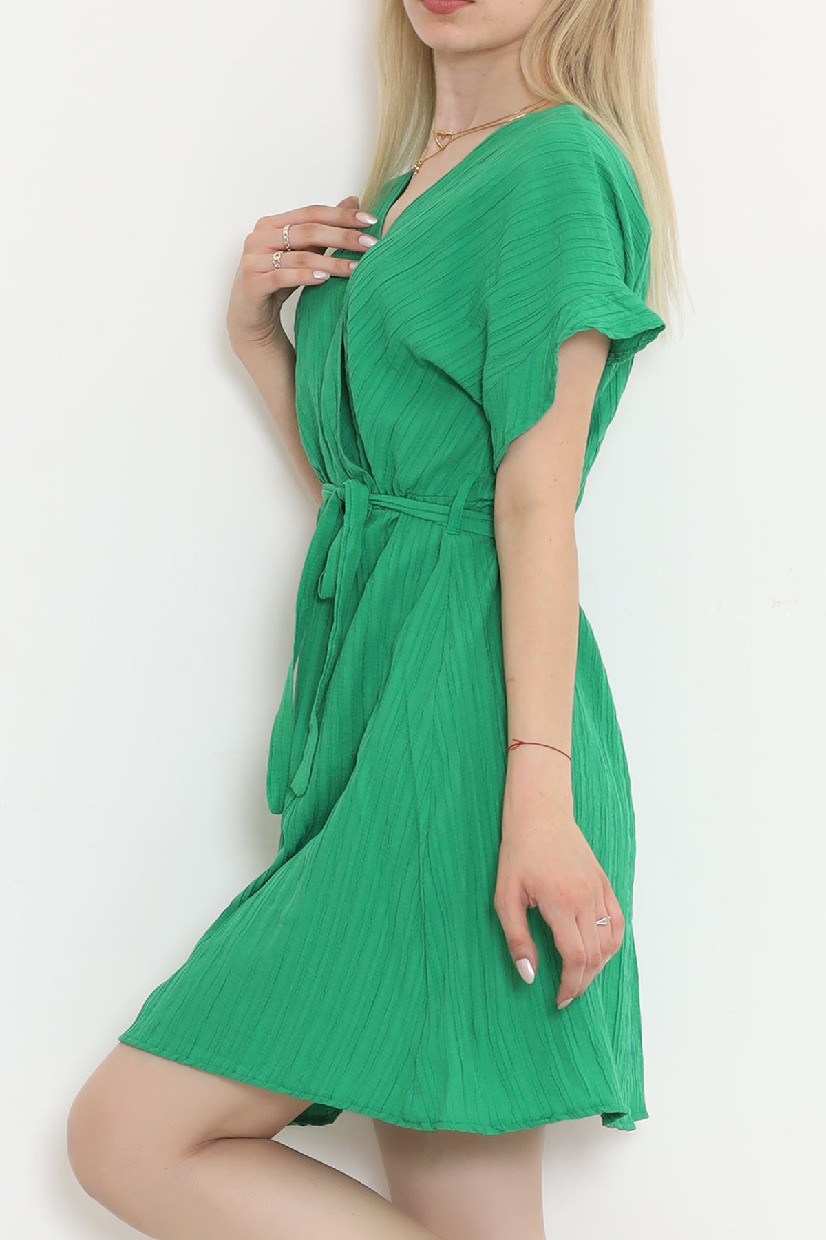 Double-breasted Collar Dress Green1 - 17368.701.