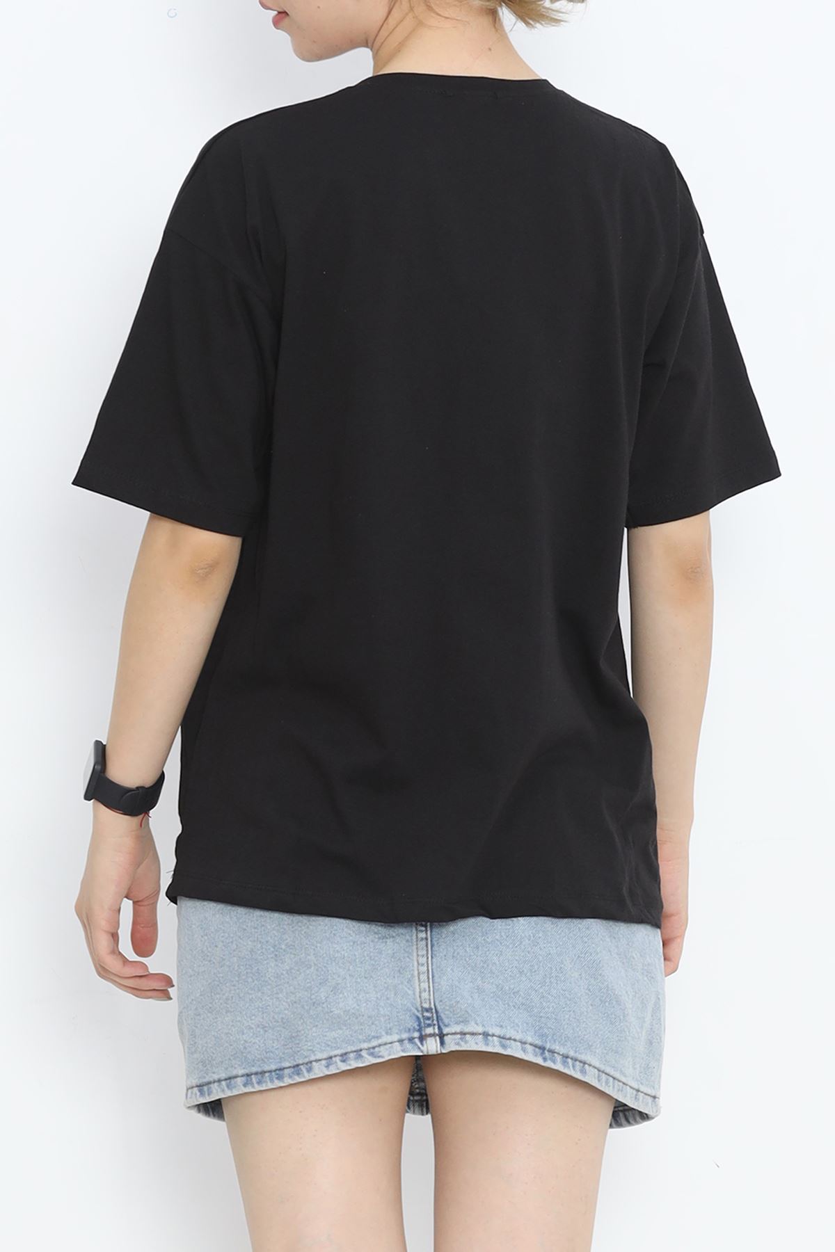 Printed Crew Neck T-shirt Black - 16509.1567.