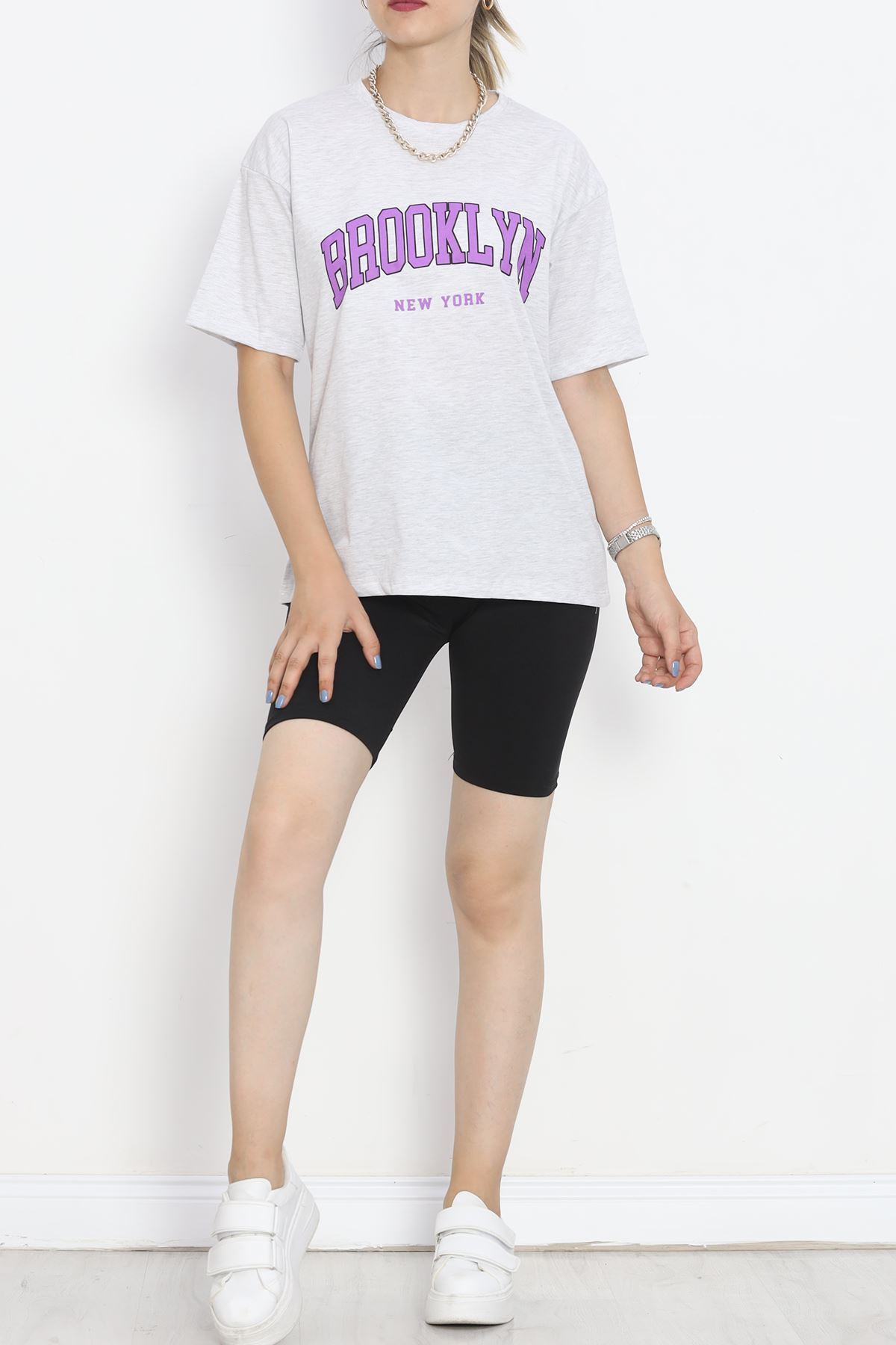 Printed Crew Neck T-Shirt Gray - 16512.1567.