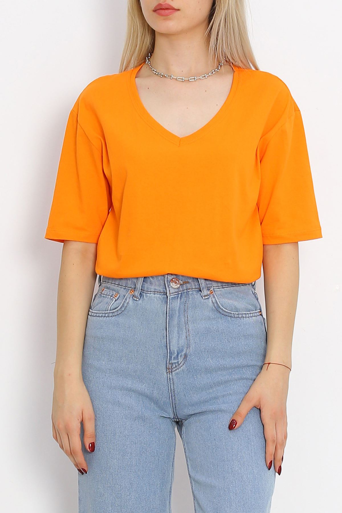 V-neck T-shirt Orange - 18912.1567.