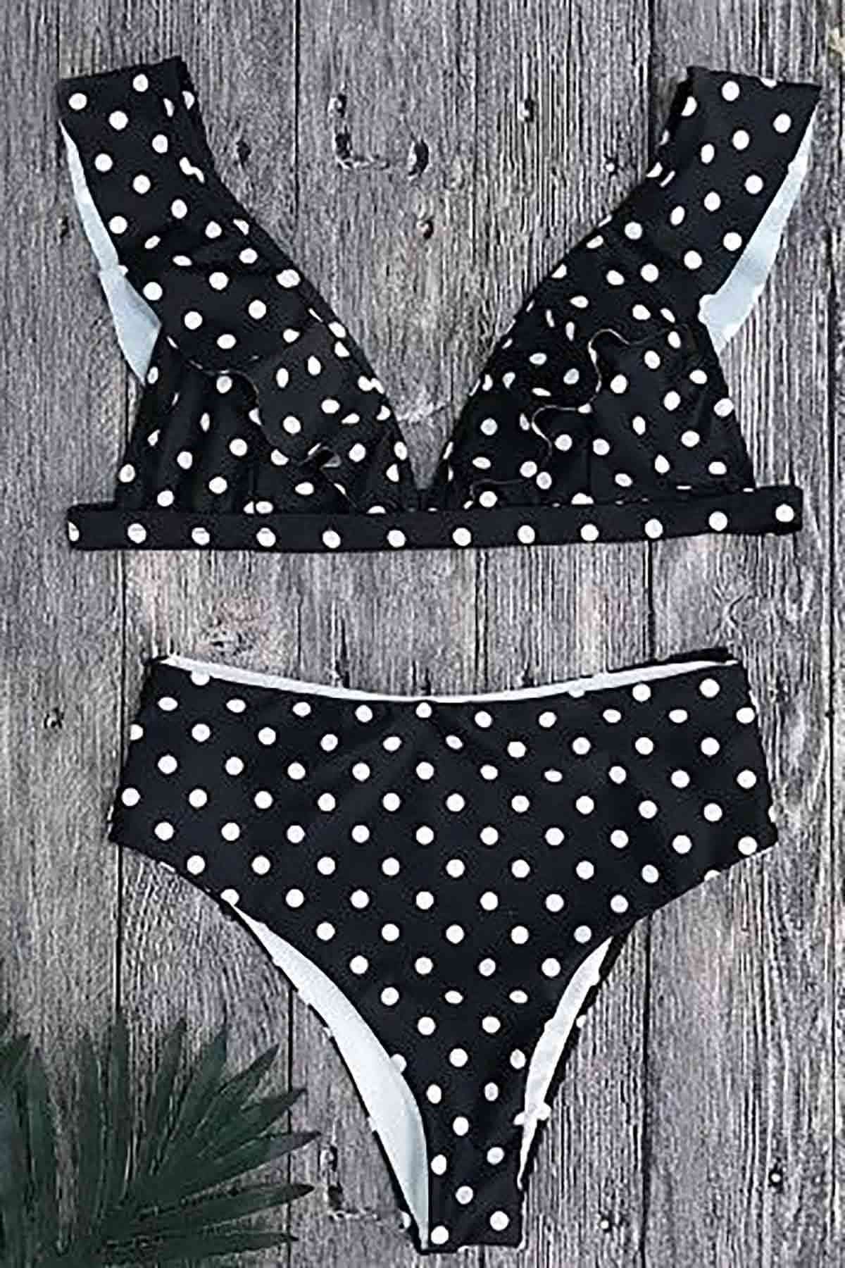 Polka Dot Bikini Set Black - 10060.1834.