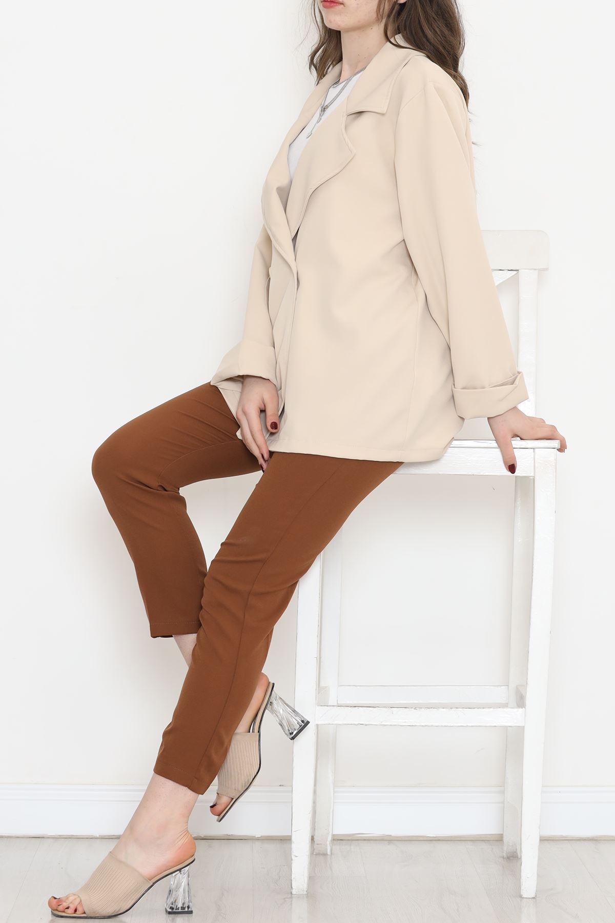 Oversize Button Jacket Beige - 951.1247.