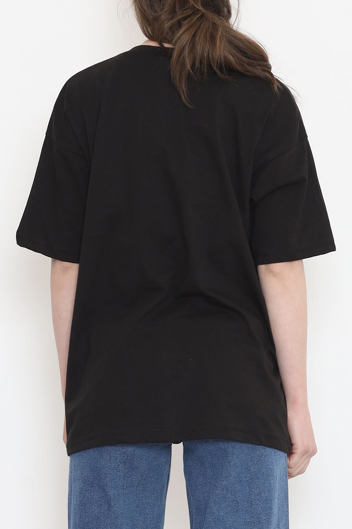 Printed Crew Neck T-shirt Black - 16498.1567.