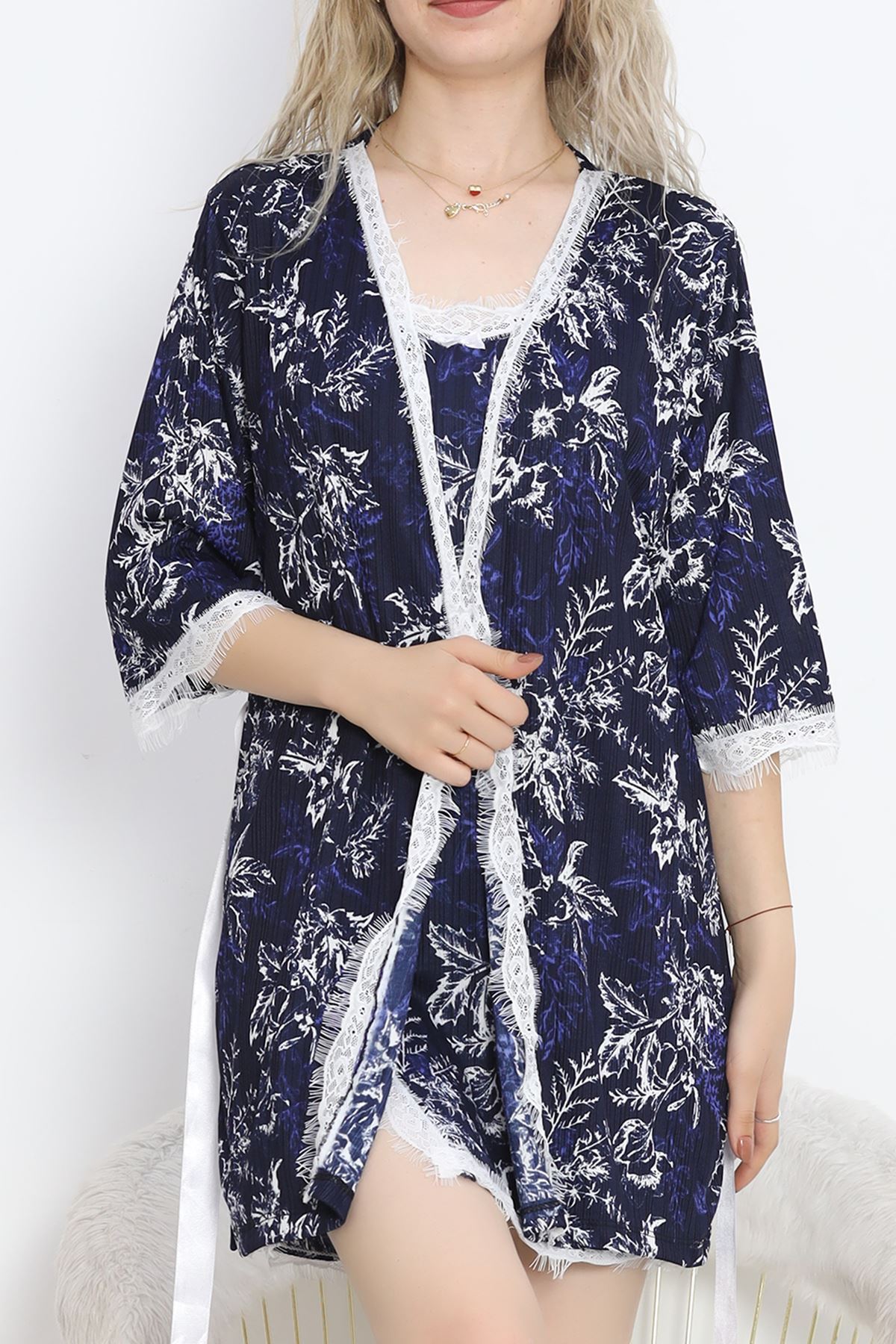 Printed Pegasus Pajama Set Dark Blue - 747.1287.