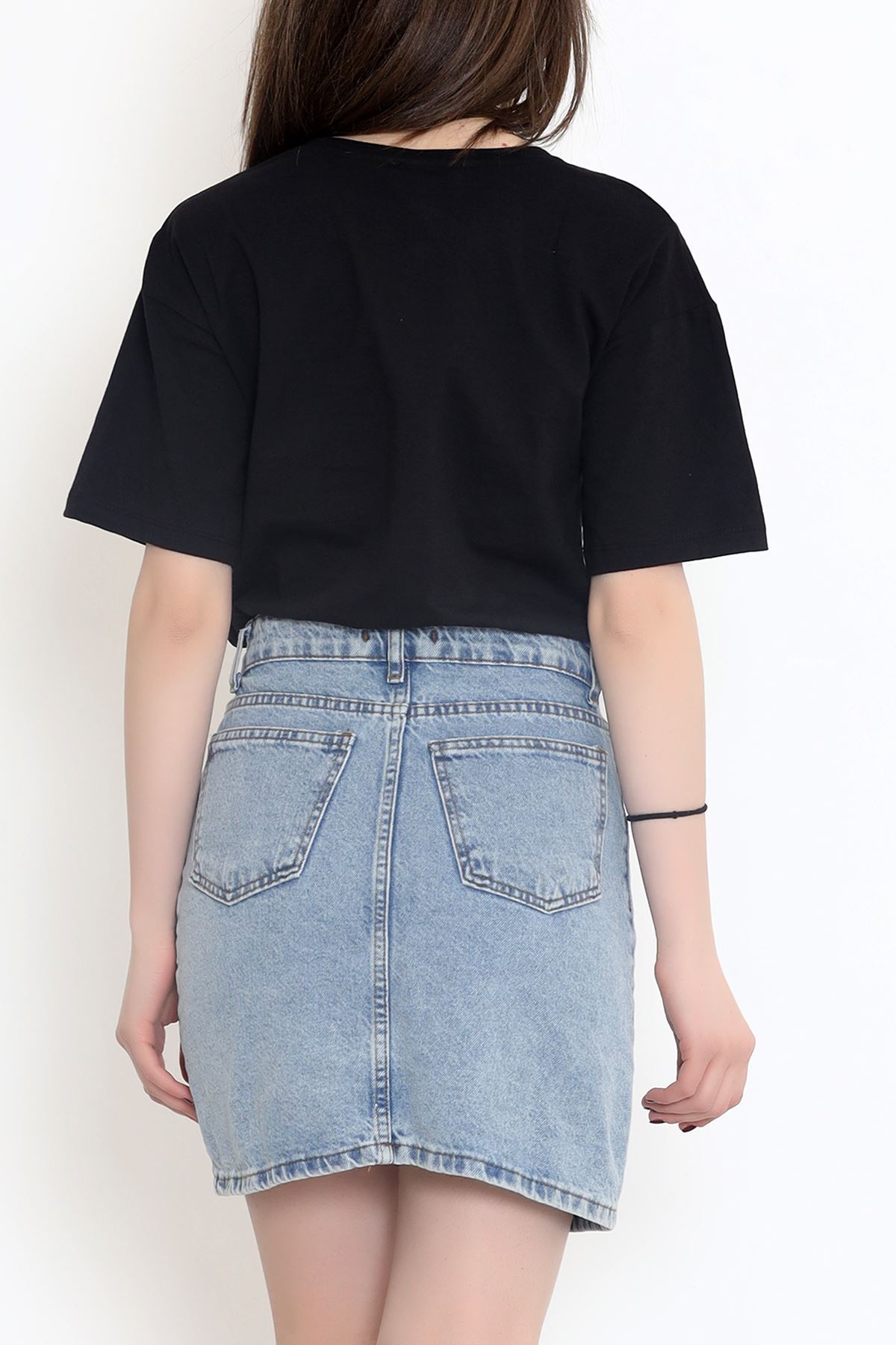 T-shirt with elastic waistband Black - 16542.1567.