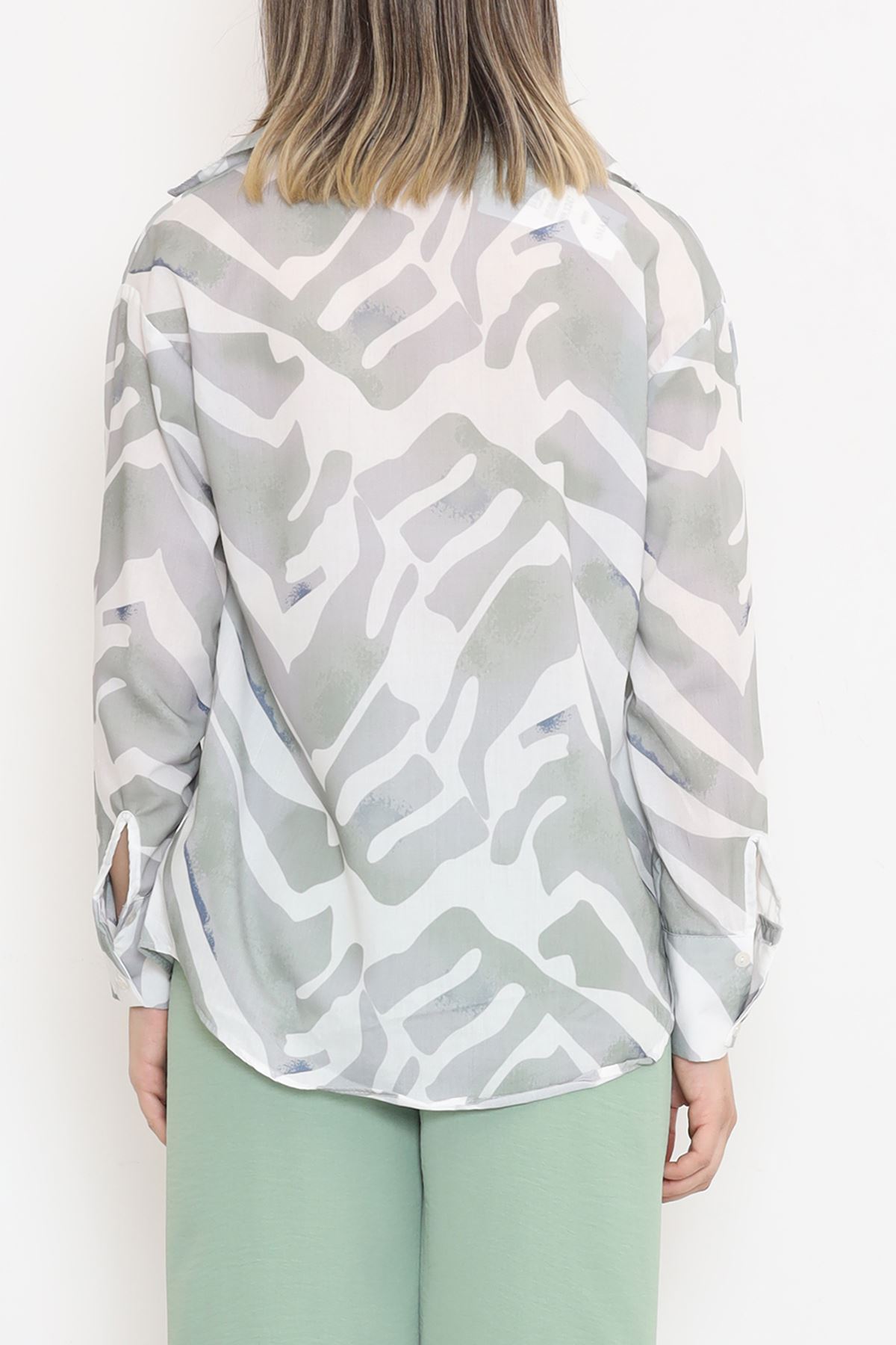 Voile Patterned Shirt Mint - 989.1247.