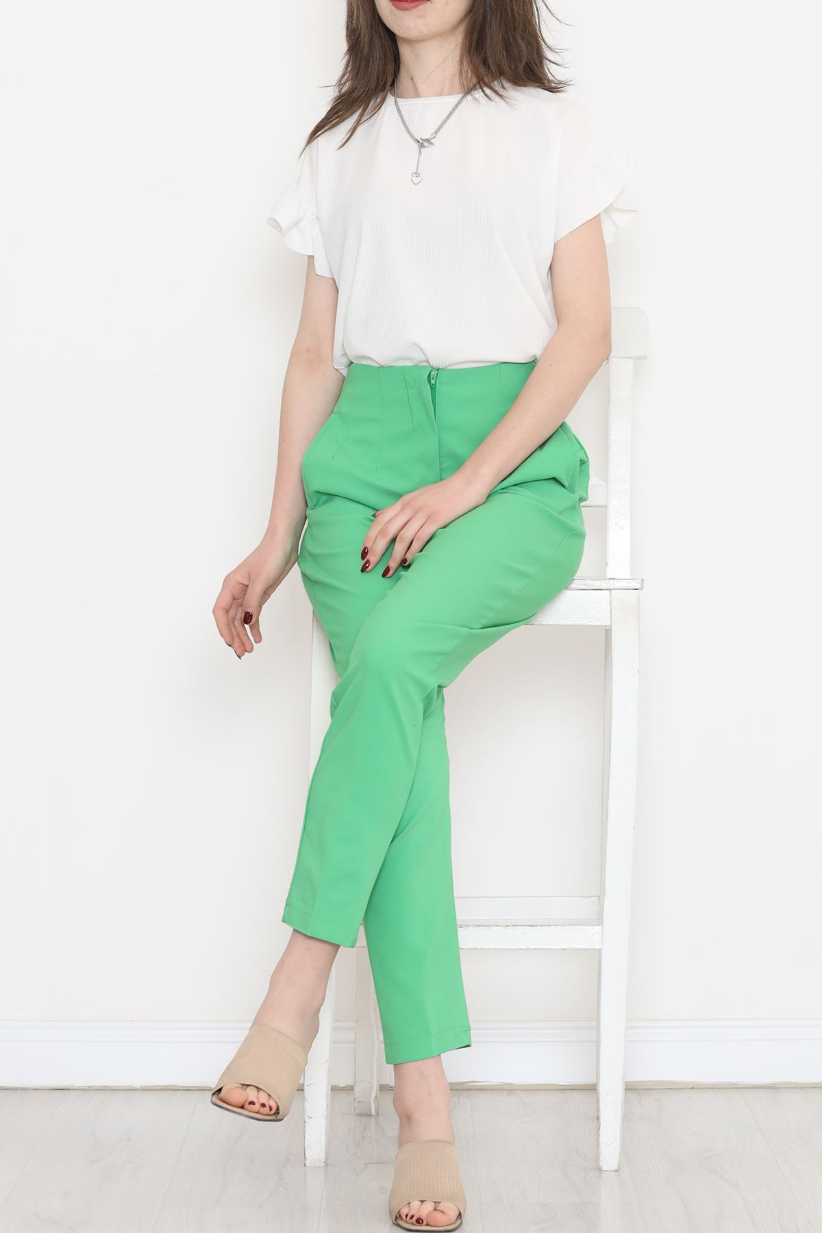 Double Trousers with Waist Cuffs Green - 20647.683.