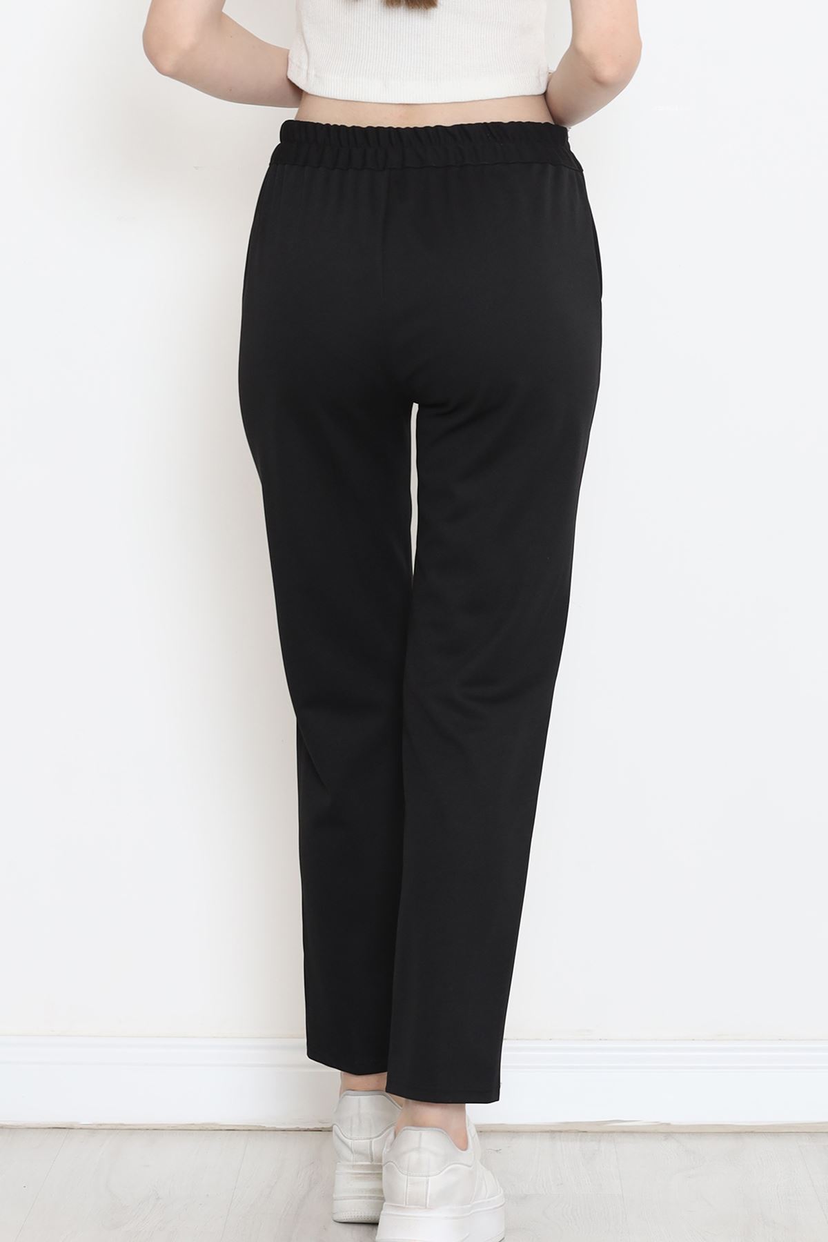 Crepe Lace-up Detailed Pants Black - 152429.1778.