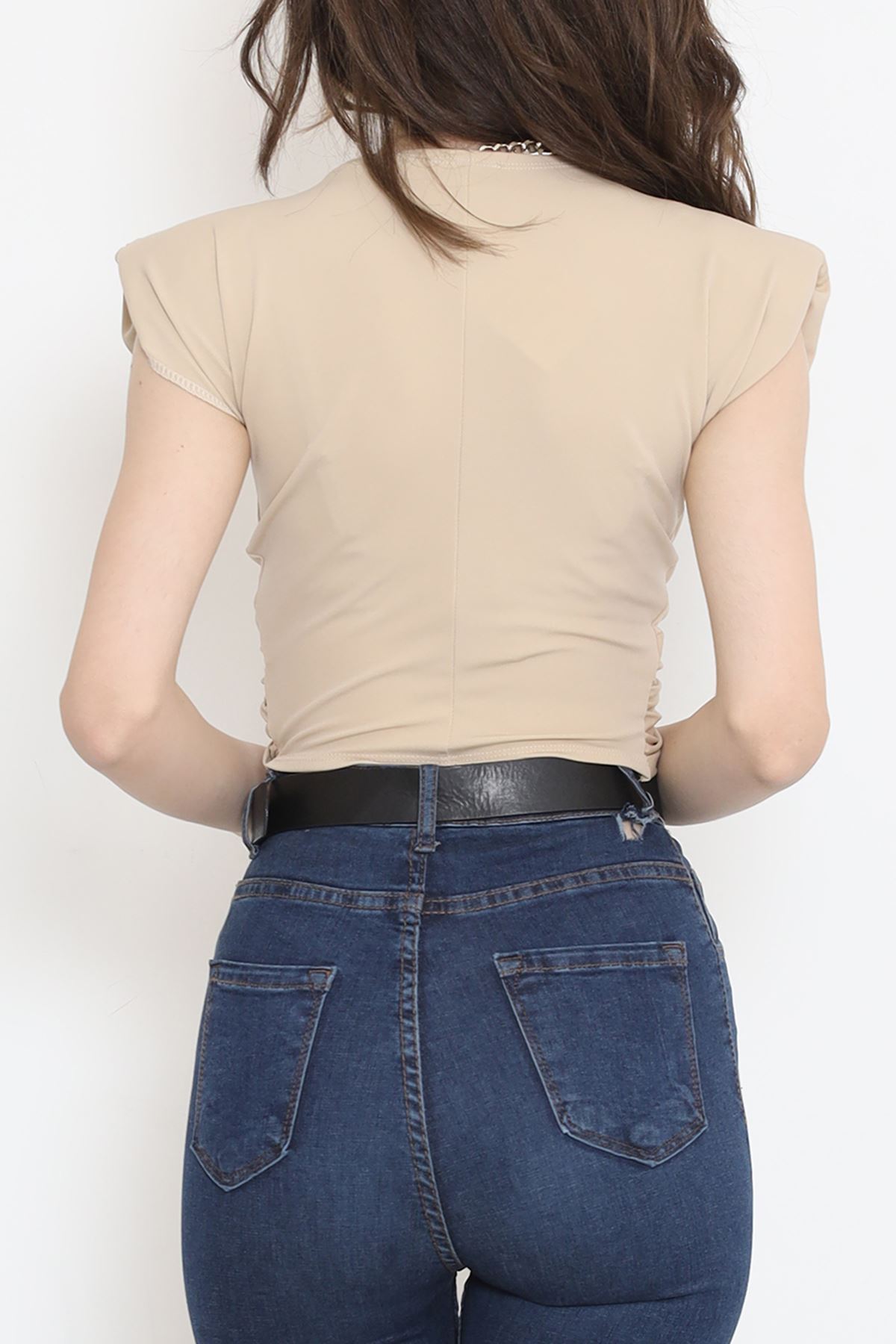 Front Tie Front Blouse Mink - 12213.631.