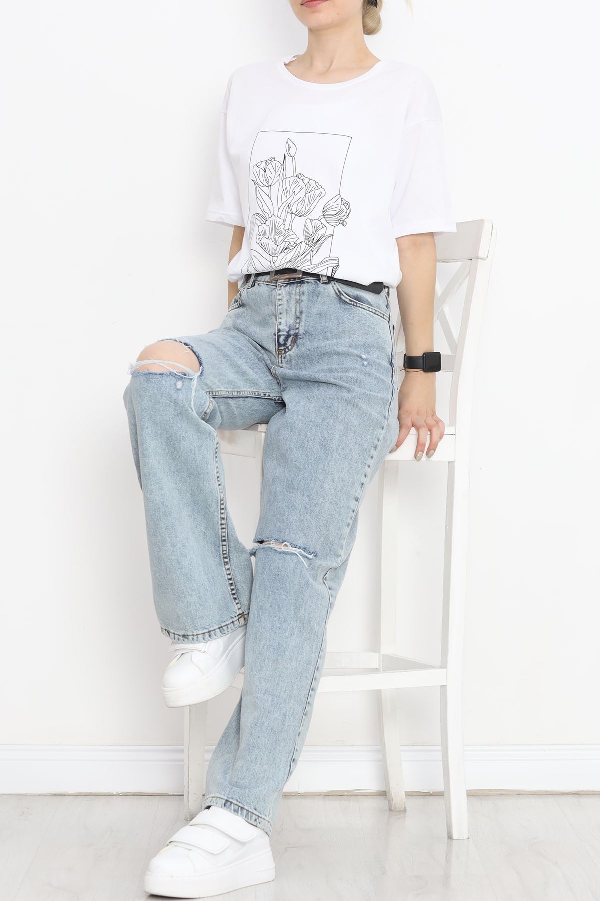 Printed Crew Neck T-shirt White - 16511.1567.