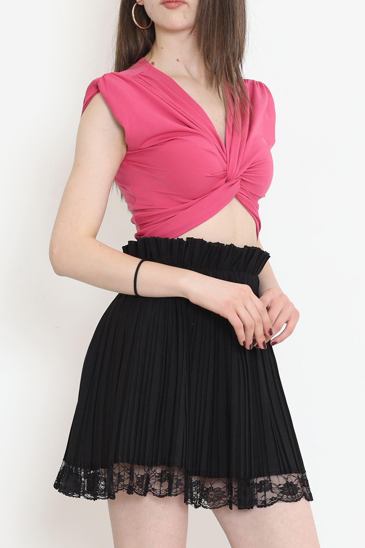 Front Tie Front Blouse Fuchsia - 12213.631.