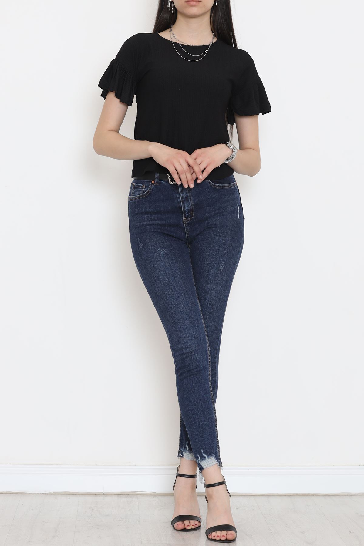 Shirred Blouse Black - 12596.631.