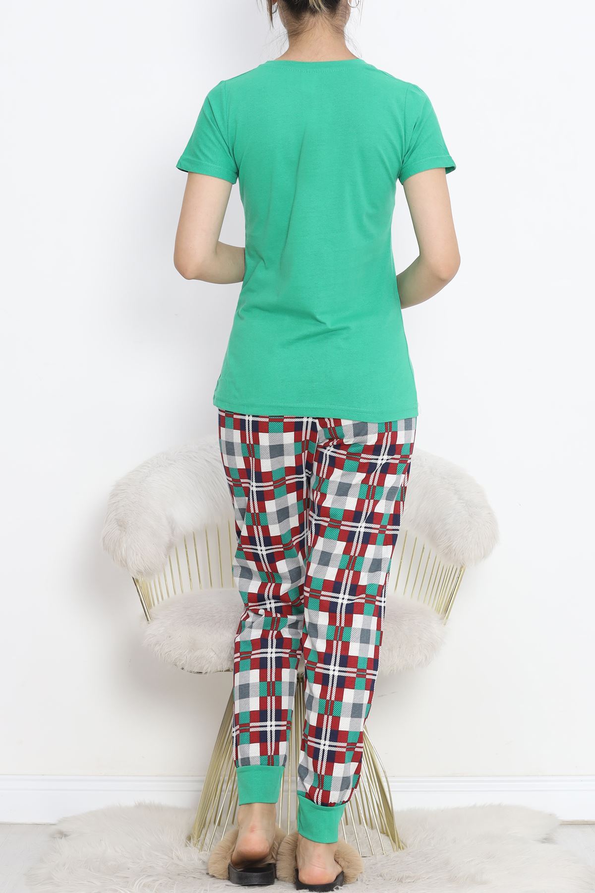 Pajama Set with Elastic Cuffs Yeşillaci - 18737.1567.