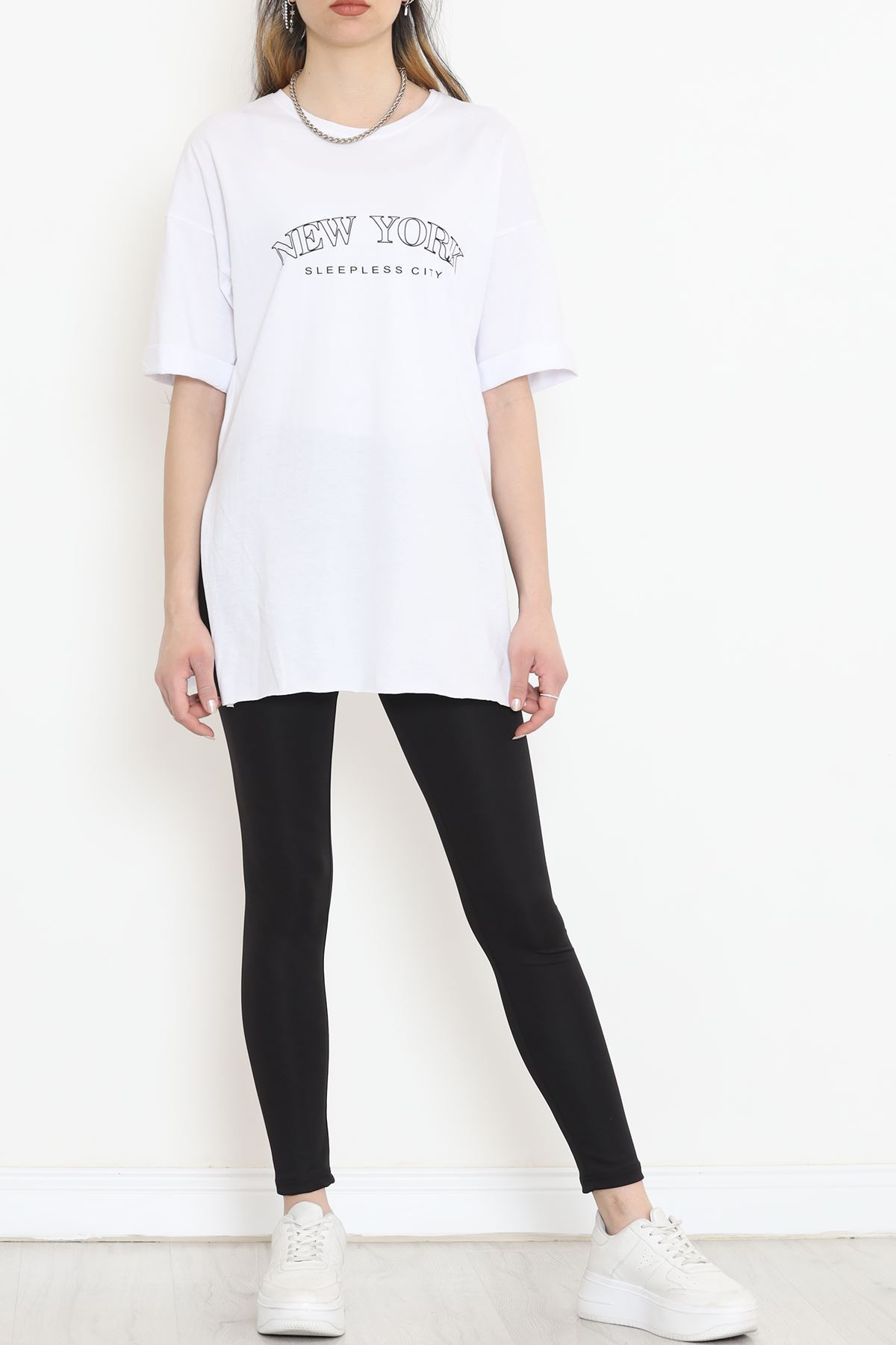 Printed Double Sleeve T-shirt White - 16560.1567.