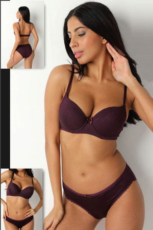 Bra Set Flamed Empty Burgundy - 2500-B.1783.