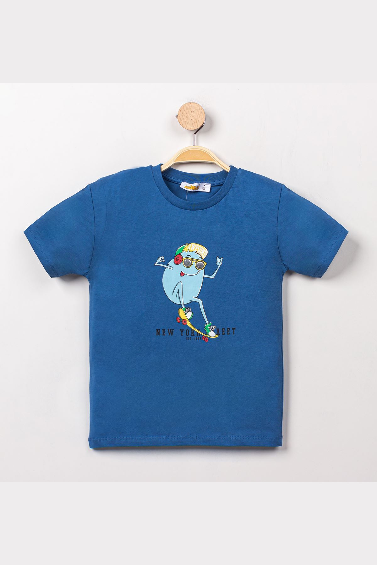 3-7 Years Printed Men's T-Shirt Indigo - 224194.1576.