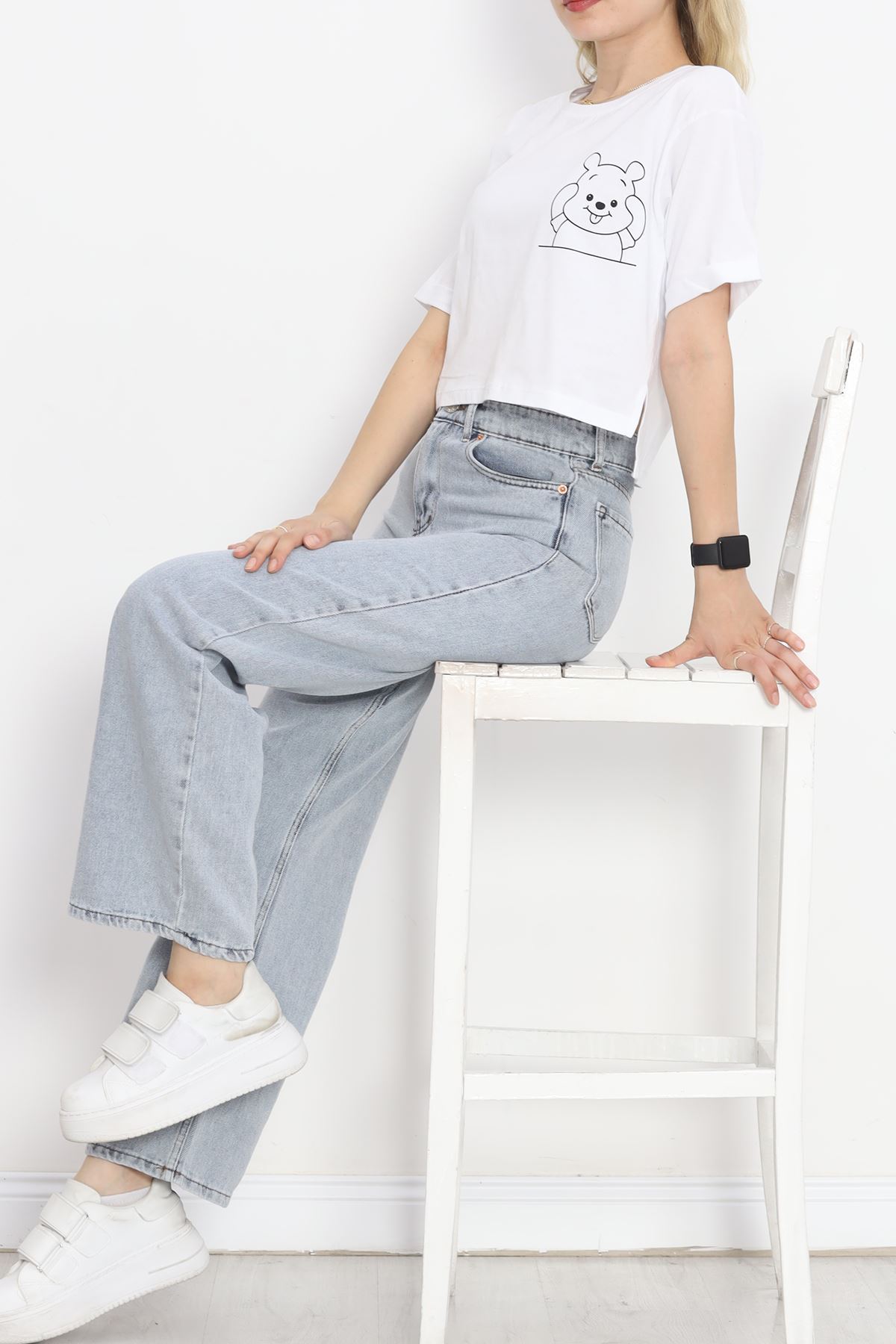 Printed Crop T-shirt White - 16491.1567.