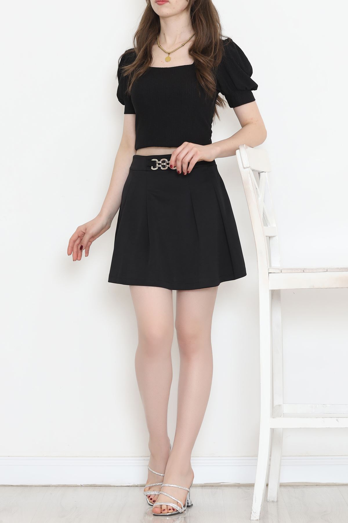 Mini Skirt with Belt Black - 16676.631.