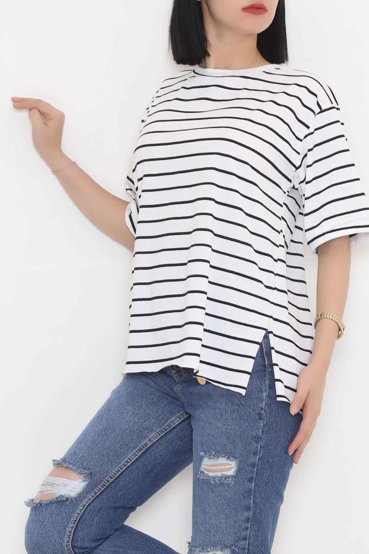 Striped T-shirt White and Black - 9173.1567.