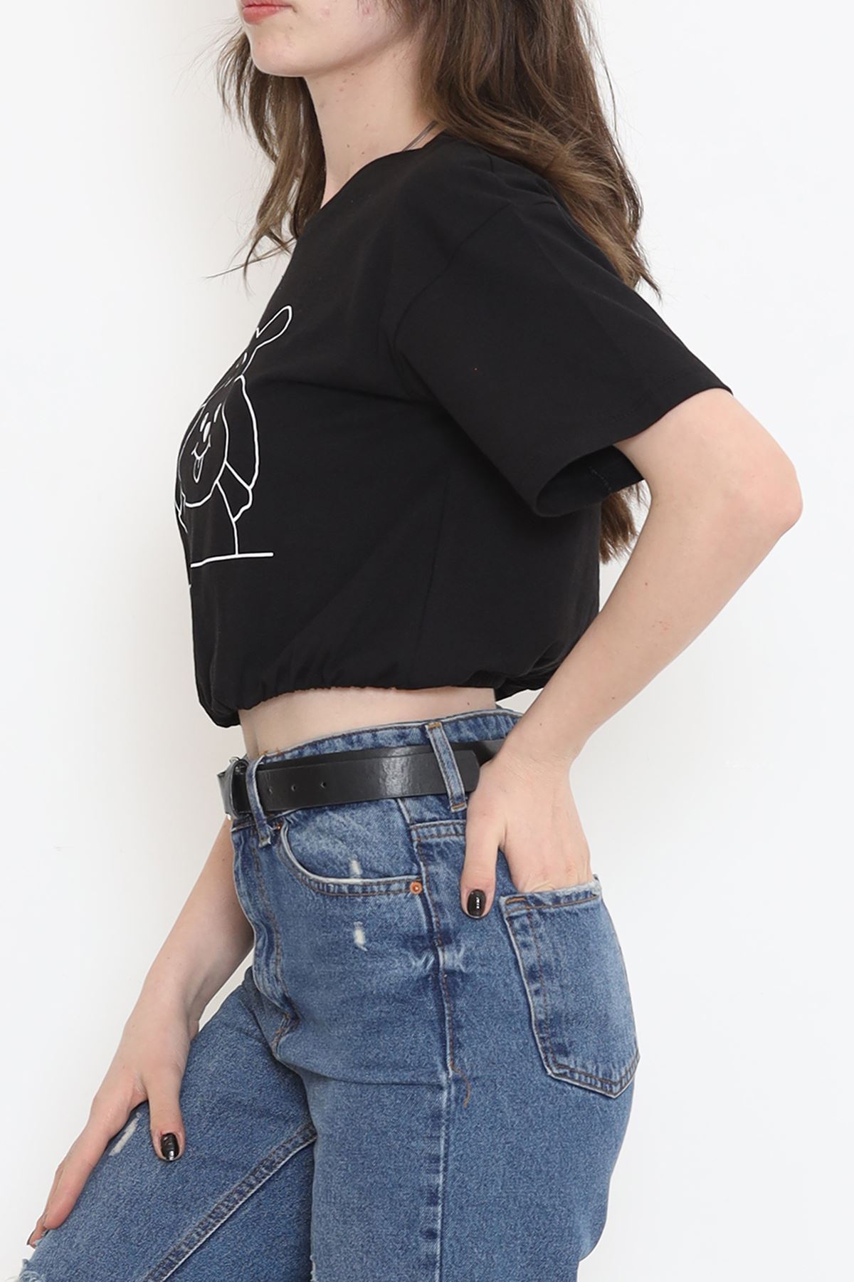 T-shirt with Elastic Waistband Black - 16541.1567.