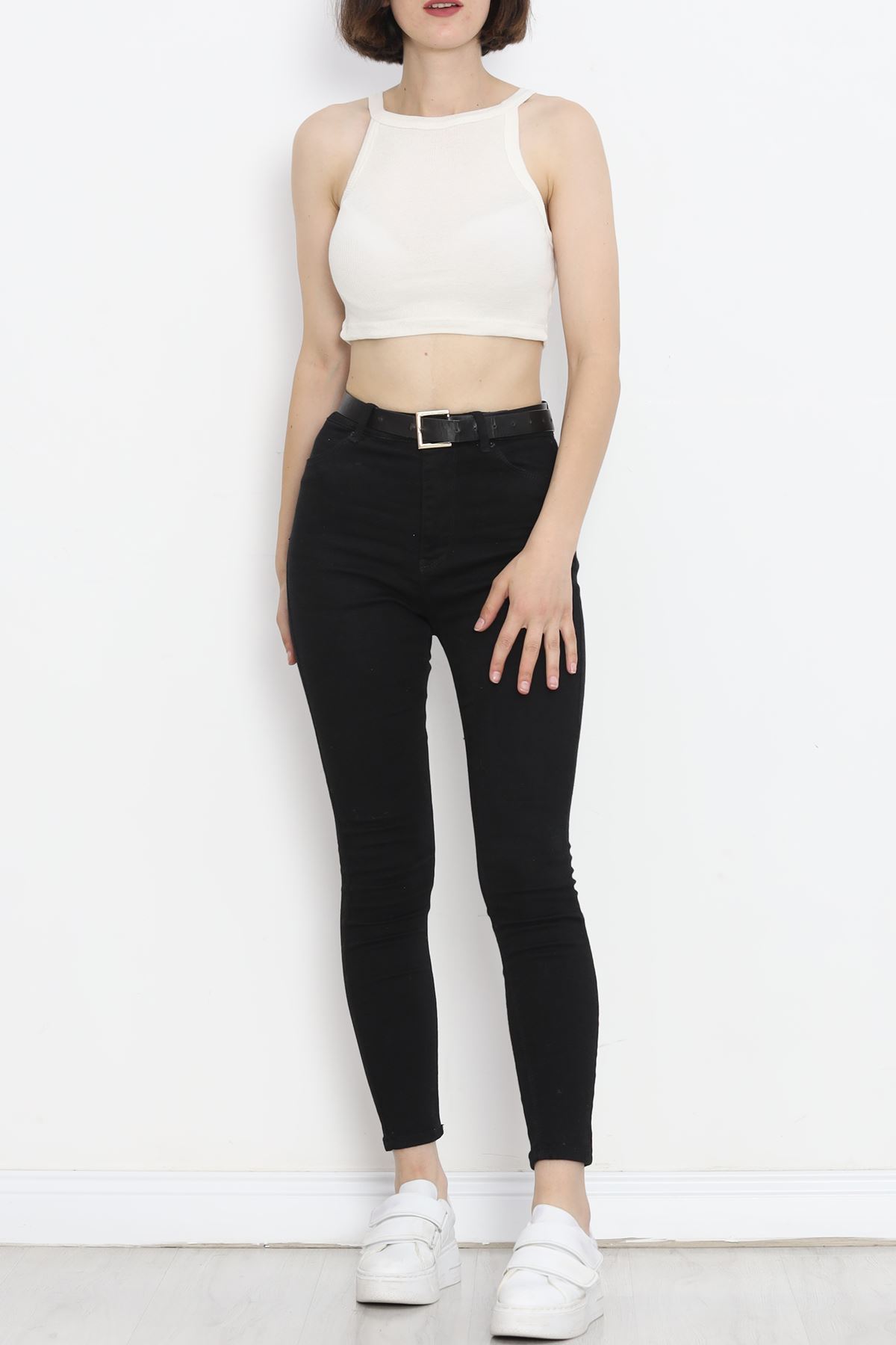 Thick Strap Crop Tank Top Cream - 18585.1723.