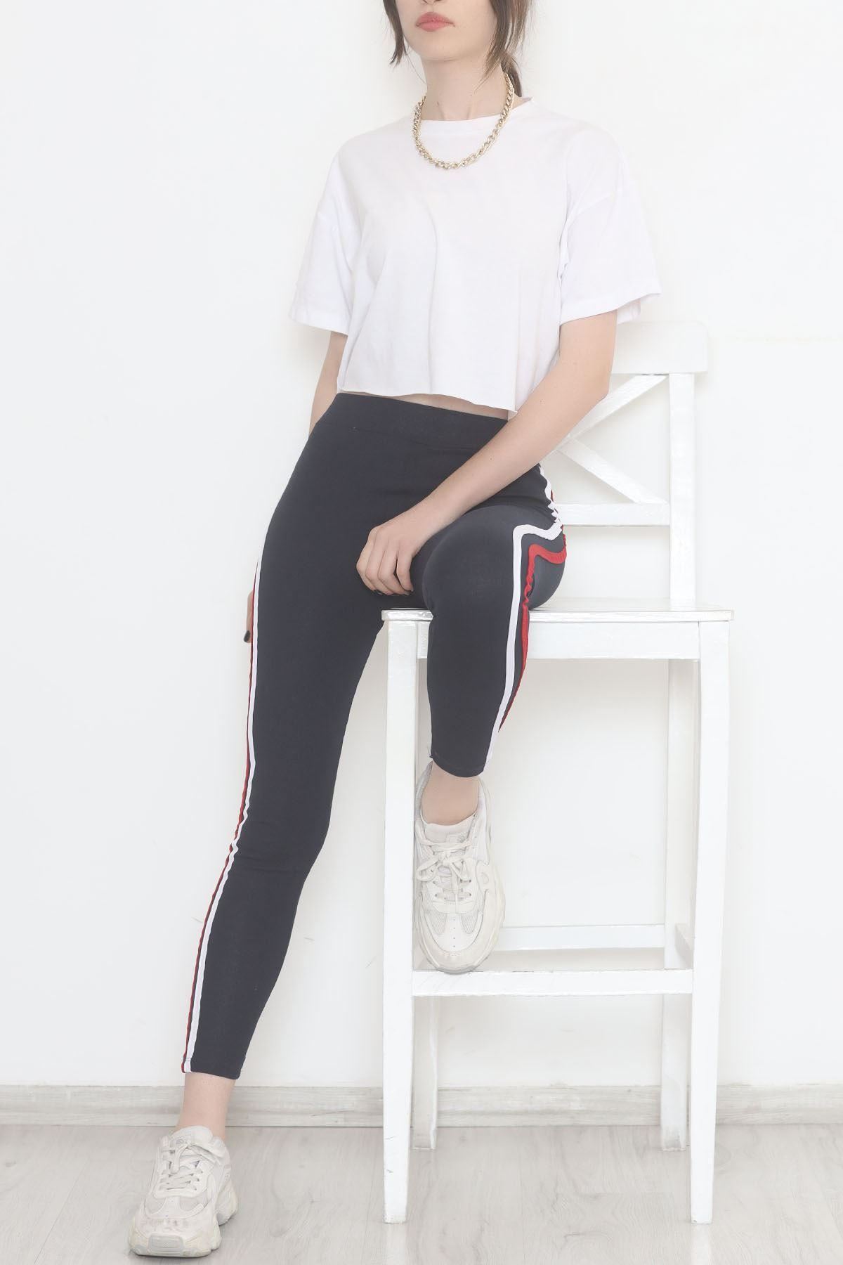 Double Stripe Ribbed Leggings Navy Red - 9948.1567.