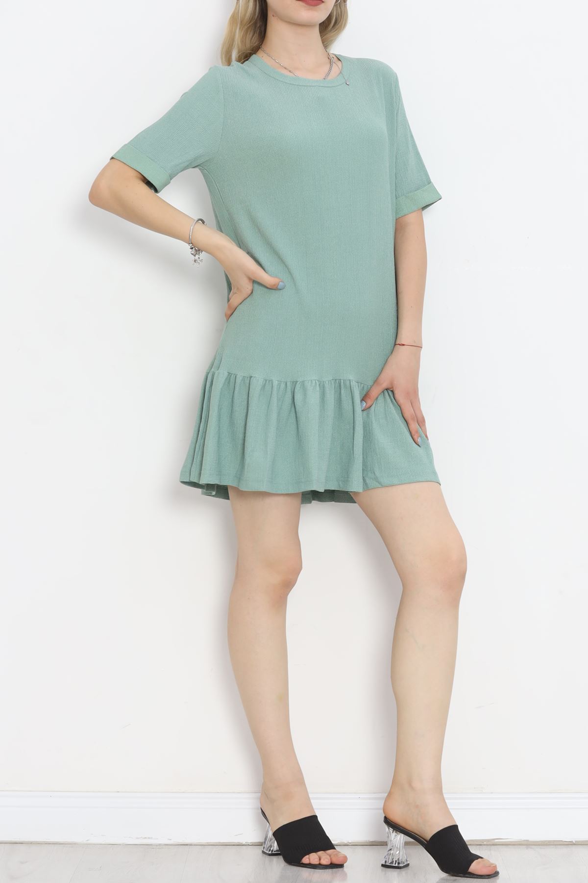 Short Sleeve Burümcük Dress Mint - 18877.1059.