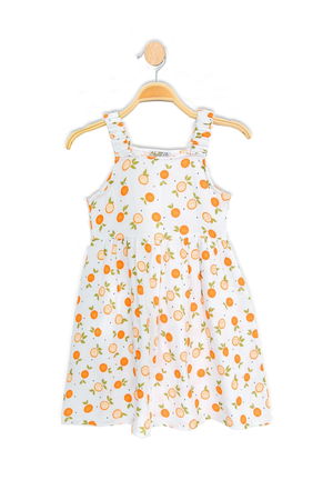 3-7 Printed Dress White-Orange - 624695.1576.